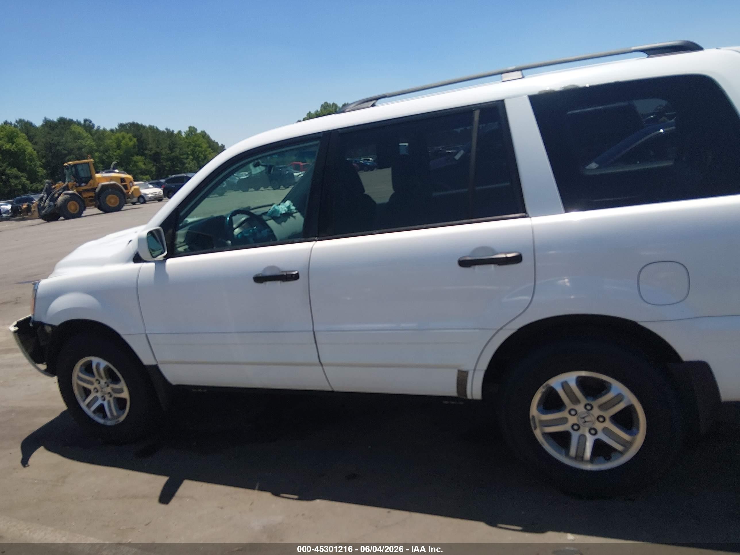 2003 Honda Pilot Ex-l White vin: 2HKYF18673H512264