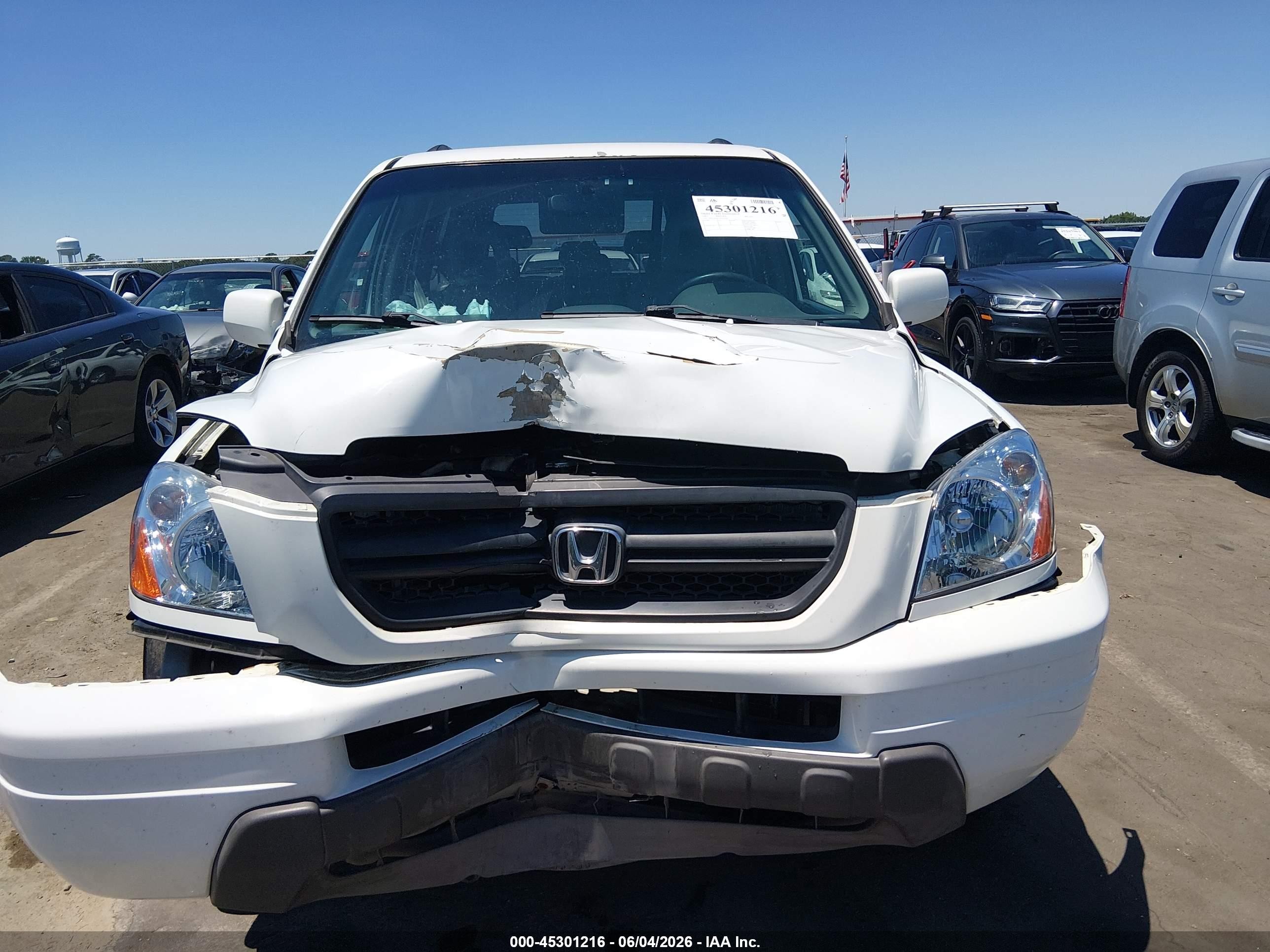 2003 Honda Pilot Ex-l White vin: 2HKYF18673H512264