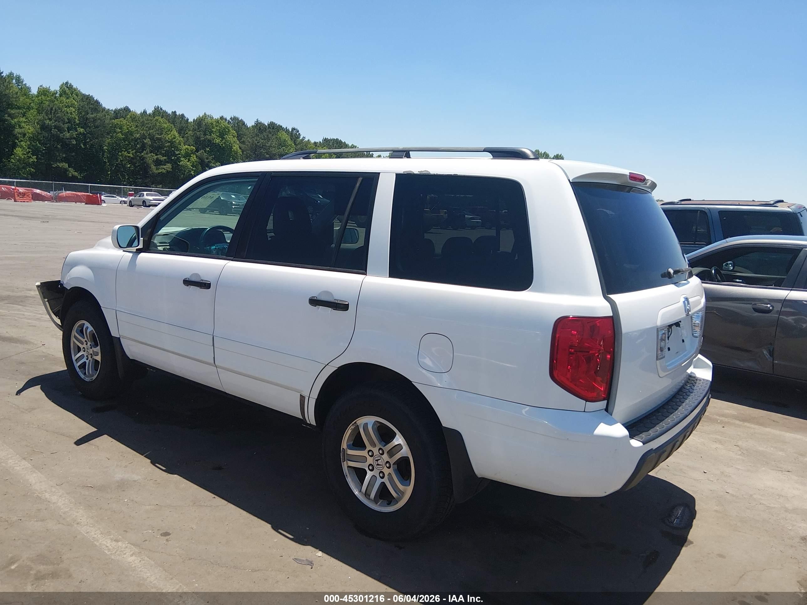 2003 Honda Pilot Ex-l White vin: 2HKYF18673H512264