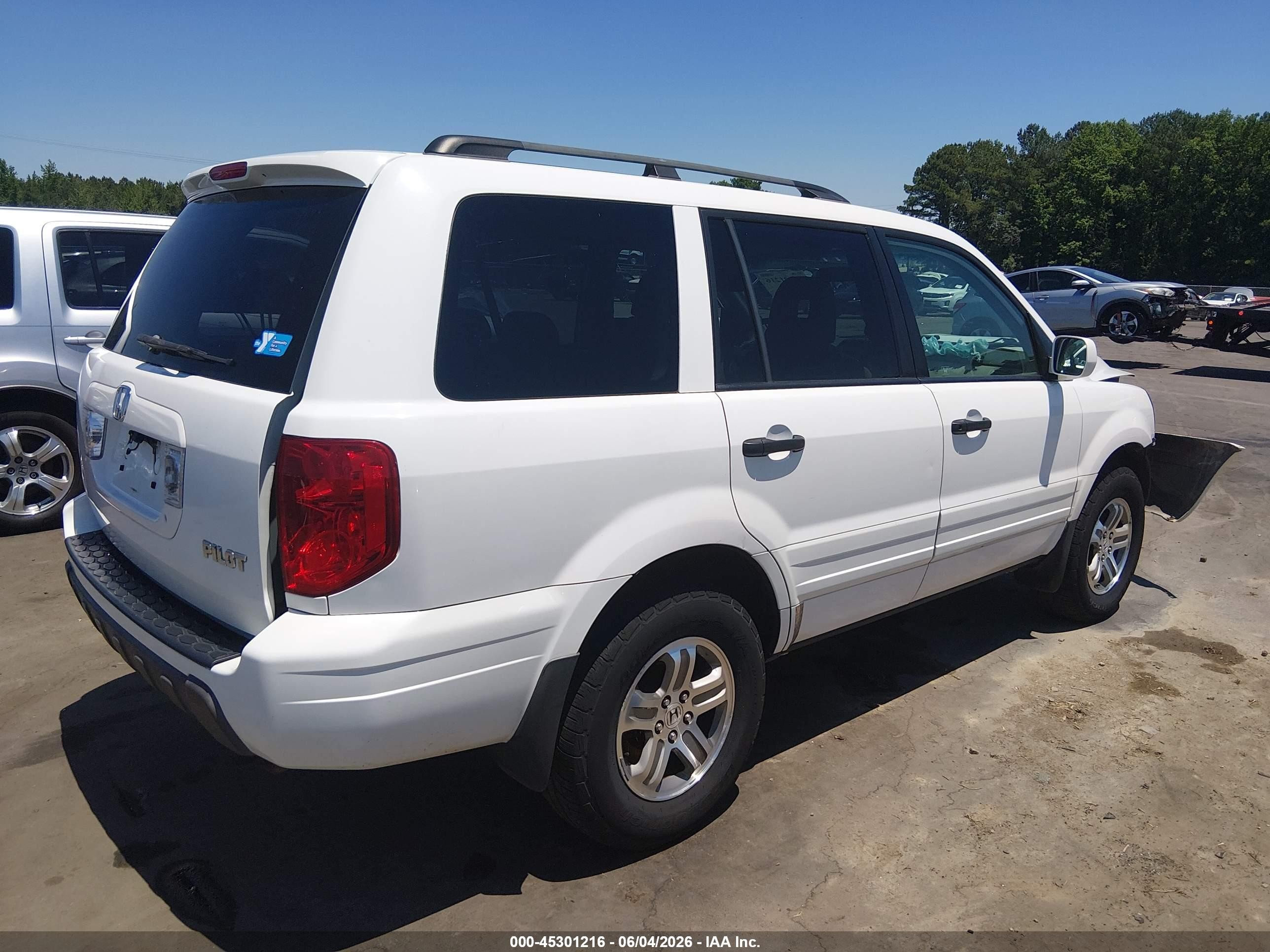 2003 Honda Pilot Ex-l White vin: 2HKYF18673H512264