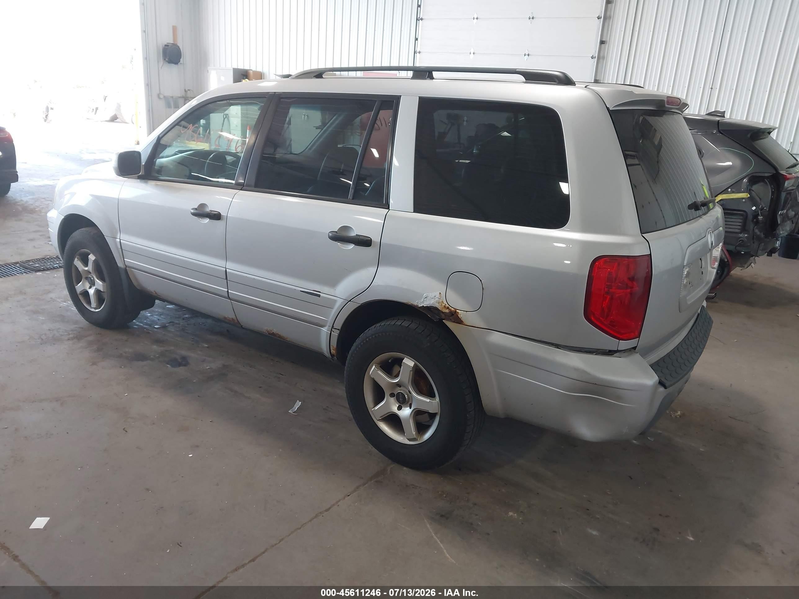 2004 Honda Pilot Ex-l Silver vin: 2HKYF186748542379
