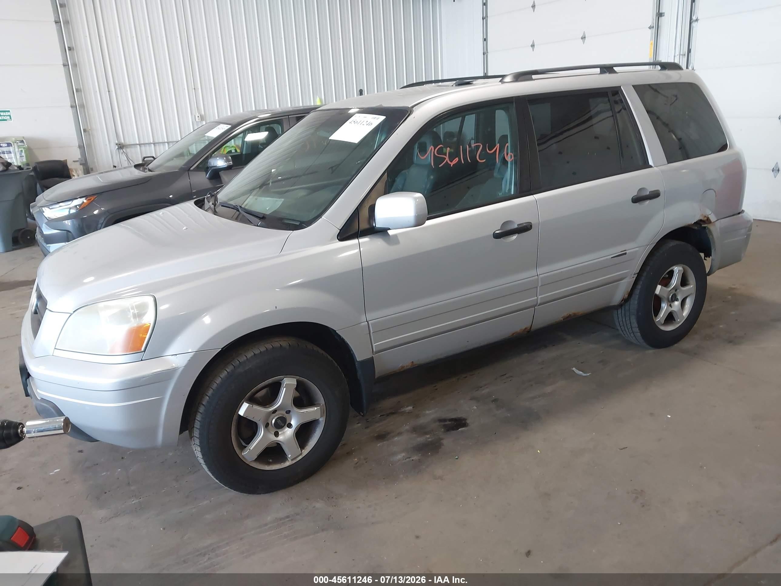 2004 Honda Pilot Ex-l Silver vin: 2HKYF186748542379