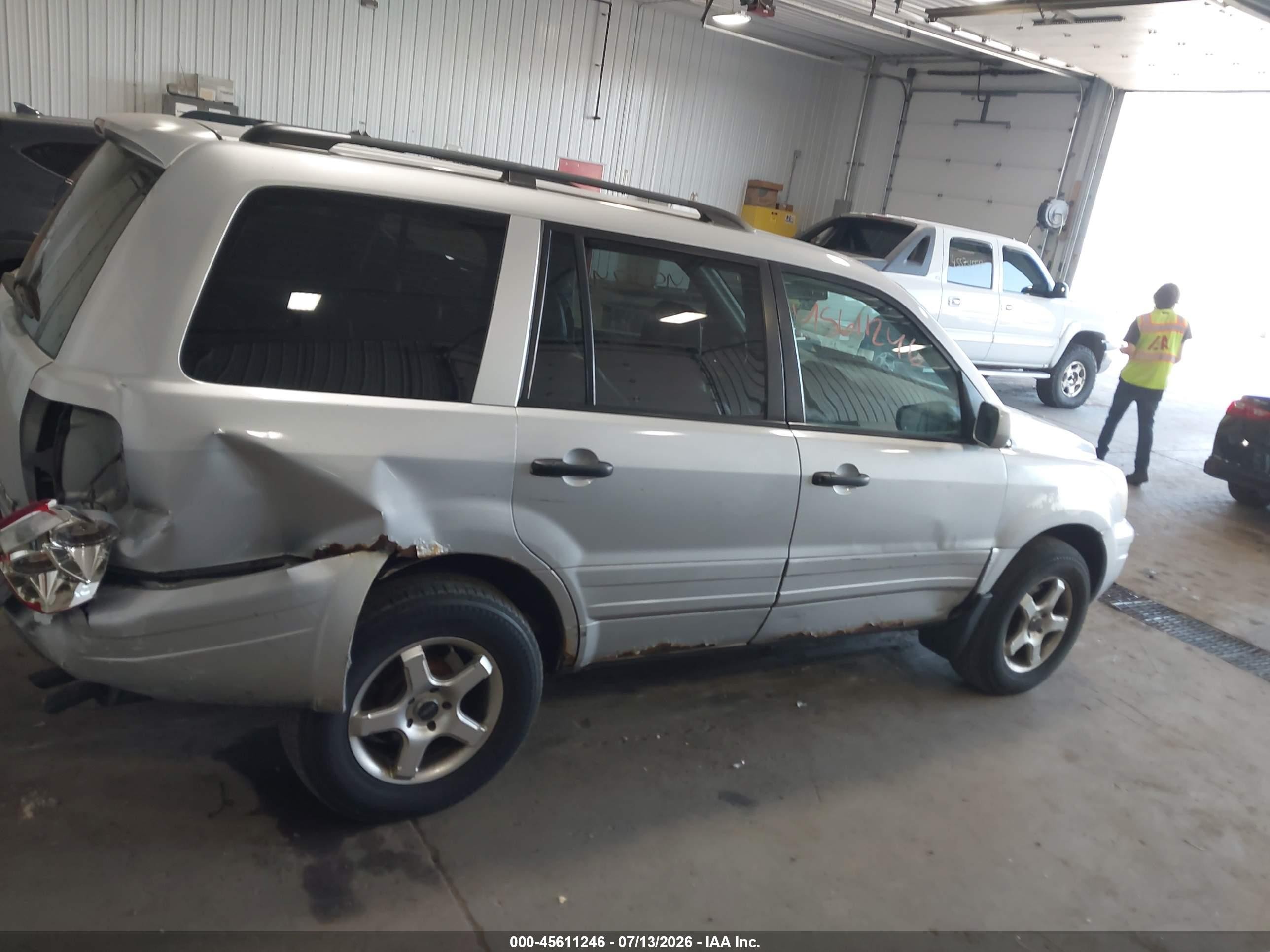 2004 Honda Pilot Ex-l Silver vin: 2HKYF186748542379