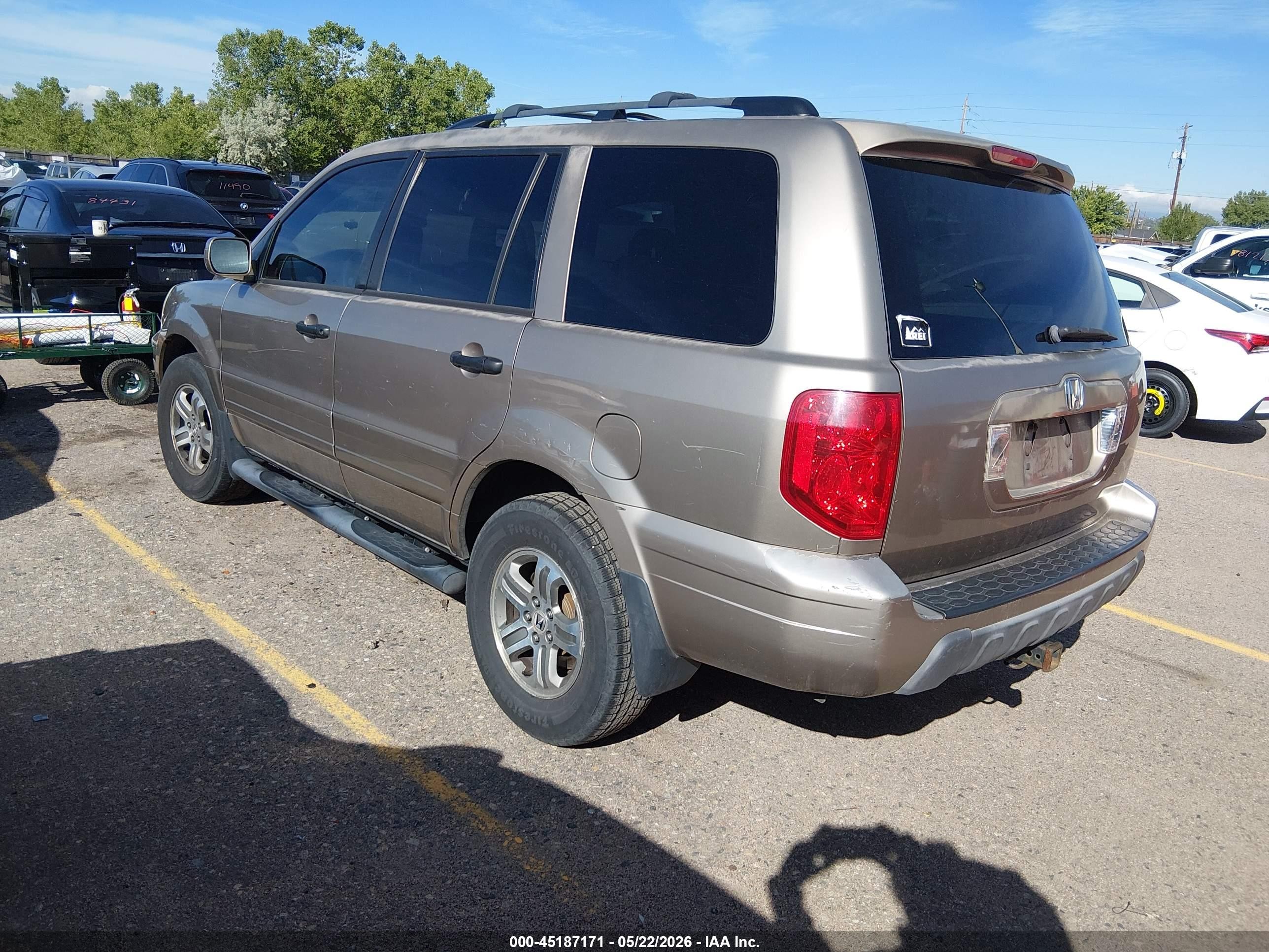 2004 Honda Pilot Ex-l Gold vin: 2HKYF18674H543905