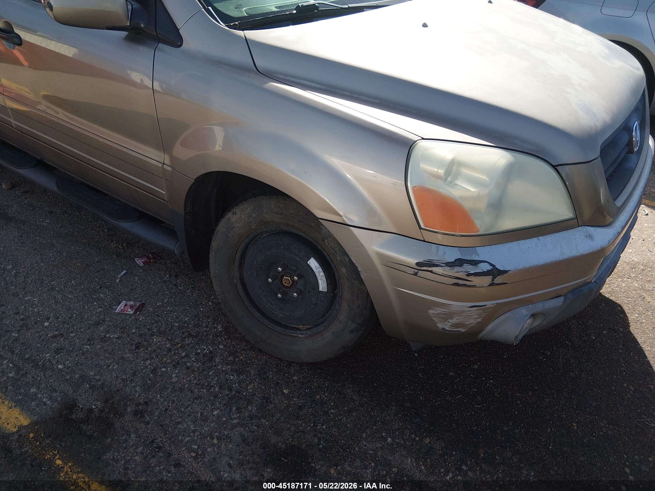 2004 Honda Pilot Ex-l Gold vin: 2HKYF18674H543905