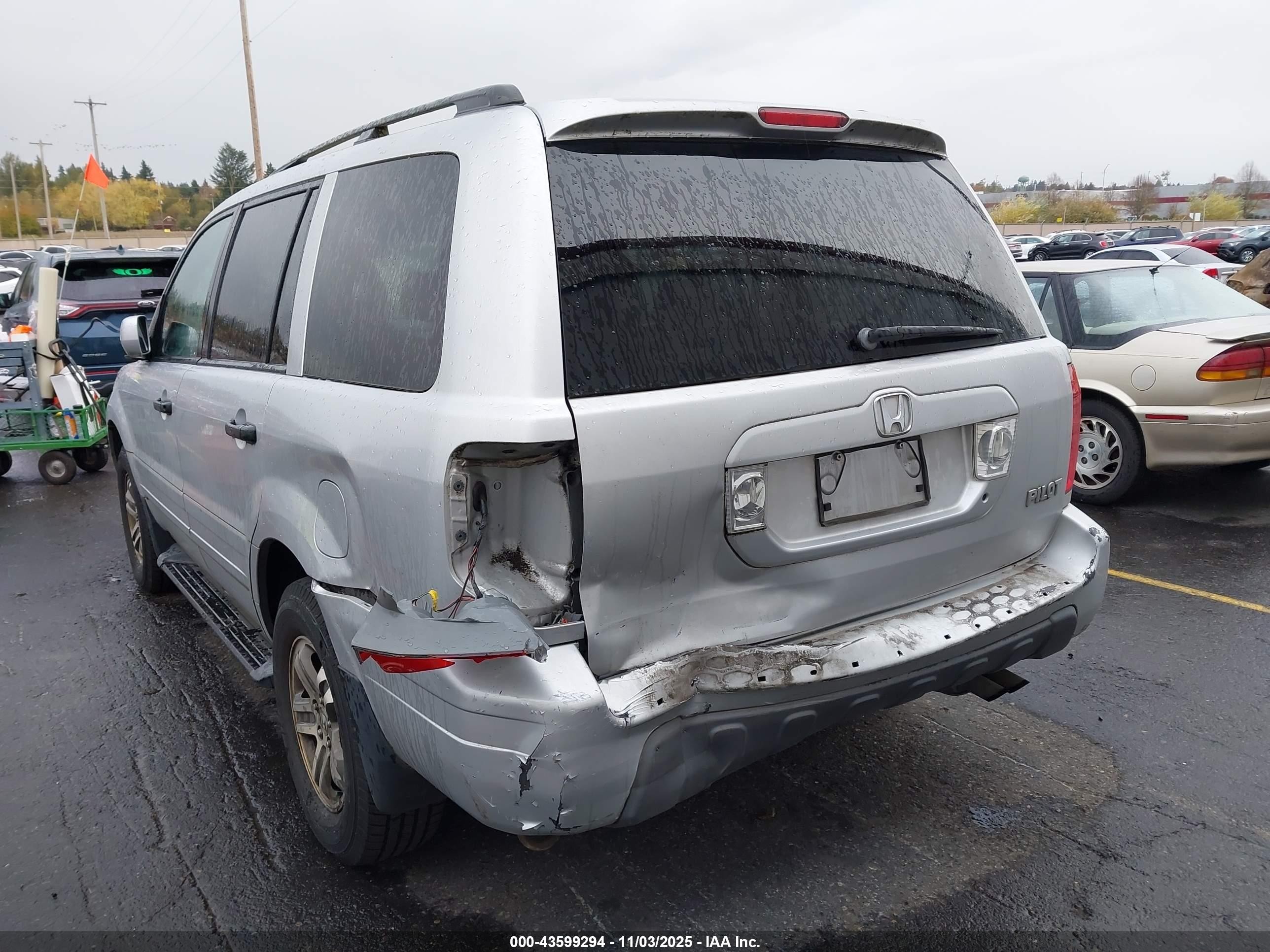 2004 Honda Pilot Ex-l Silver vin: 2HKYF18674H564799