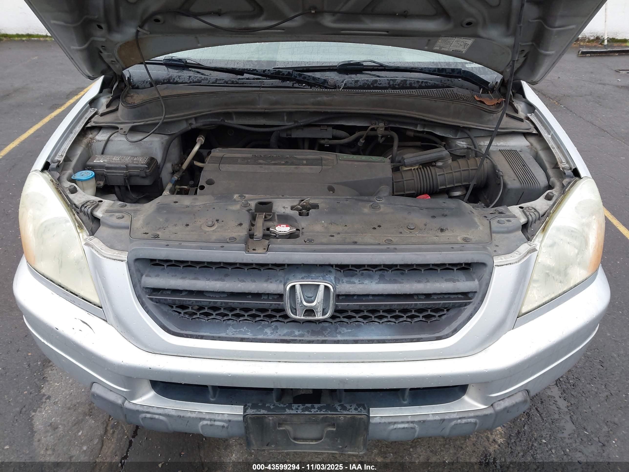 2004 Honda Pilot Ex-l Silver vin: 2HKYF18674H564799