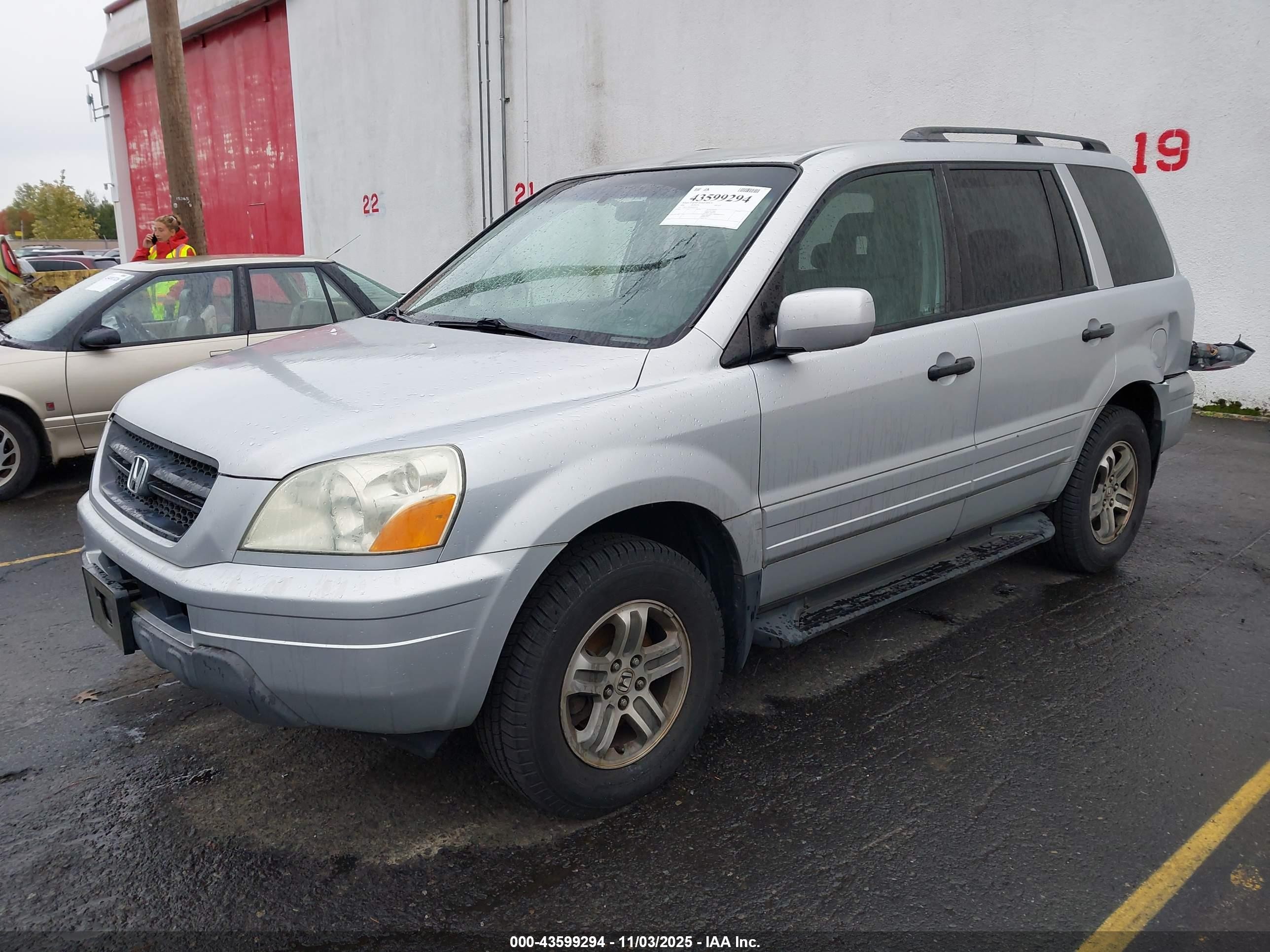2004 Honda Pilot Ex-l Silver vin: 2HKYF18674H564799