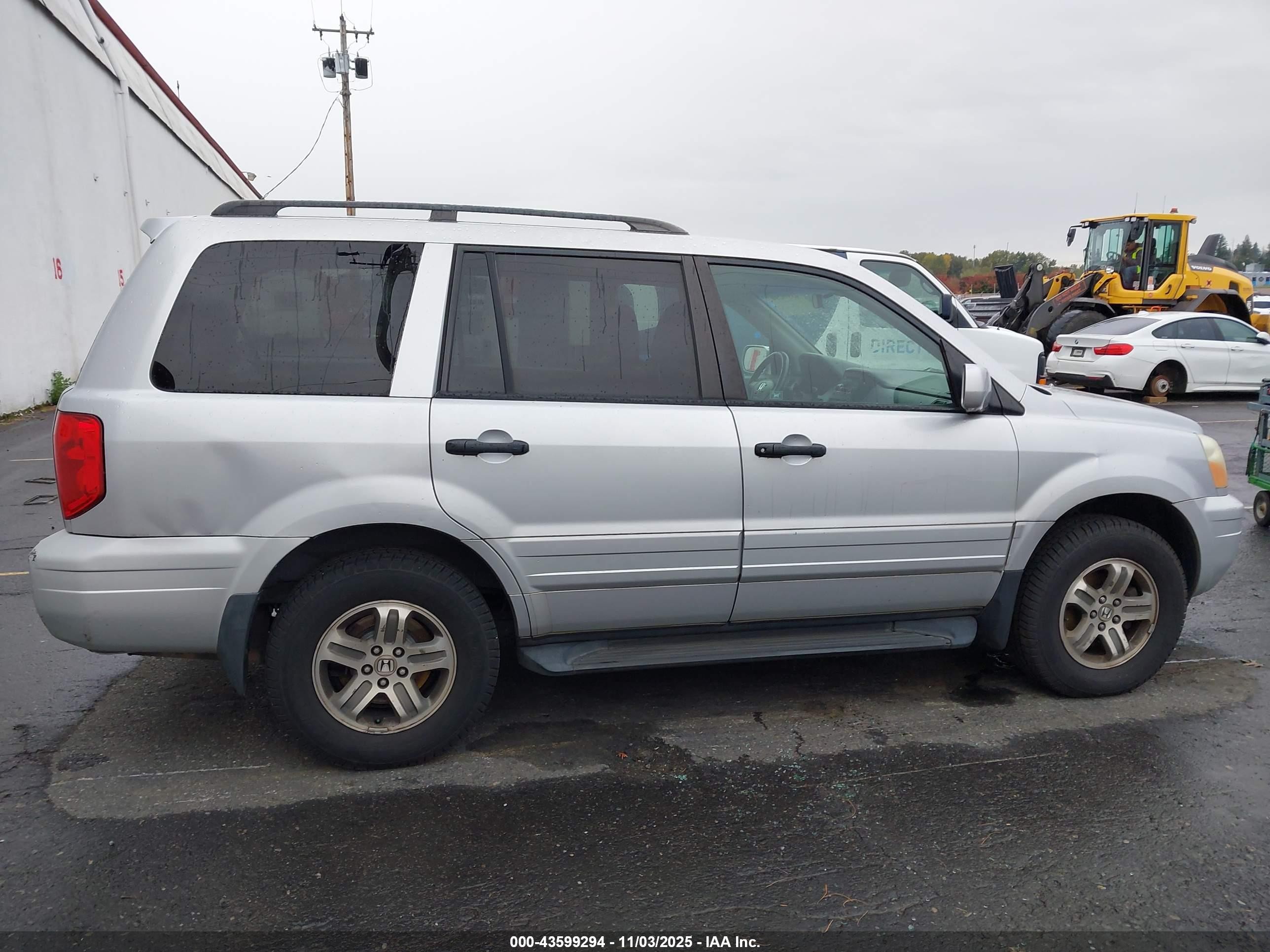 2004 Honda Pilot Ex-l Silver vin: 2HKYF18674H564799