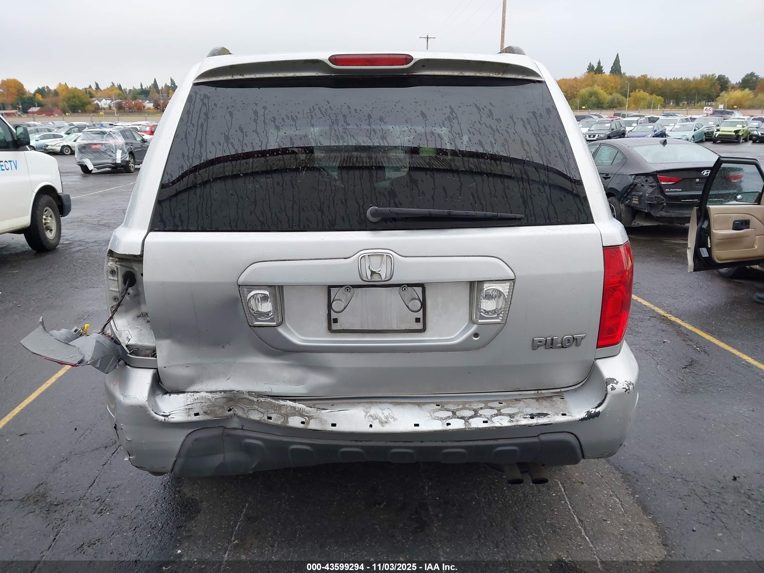 2004 Honda Pilot Ex-l Silver vin: 2HKYF18674H564799