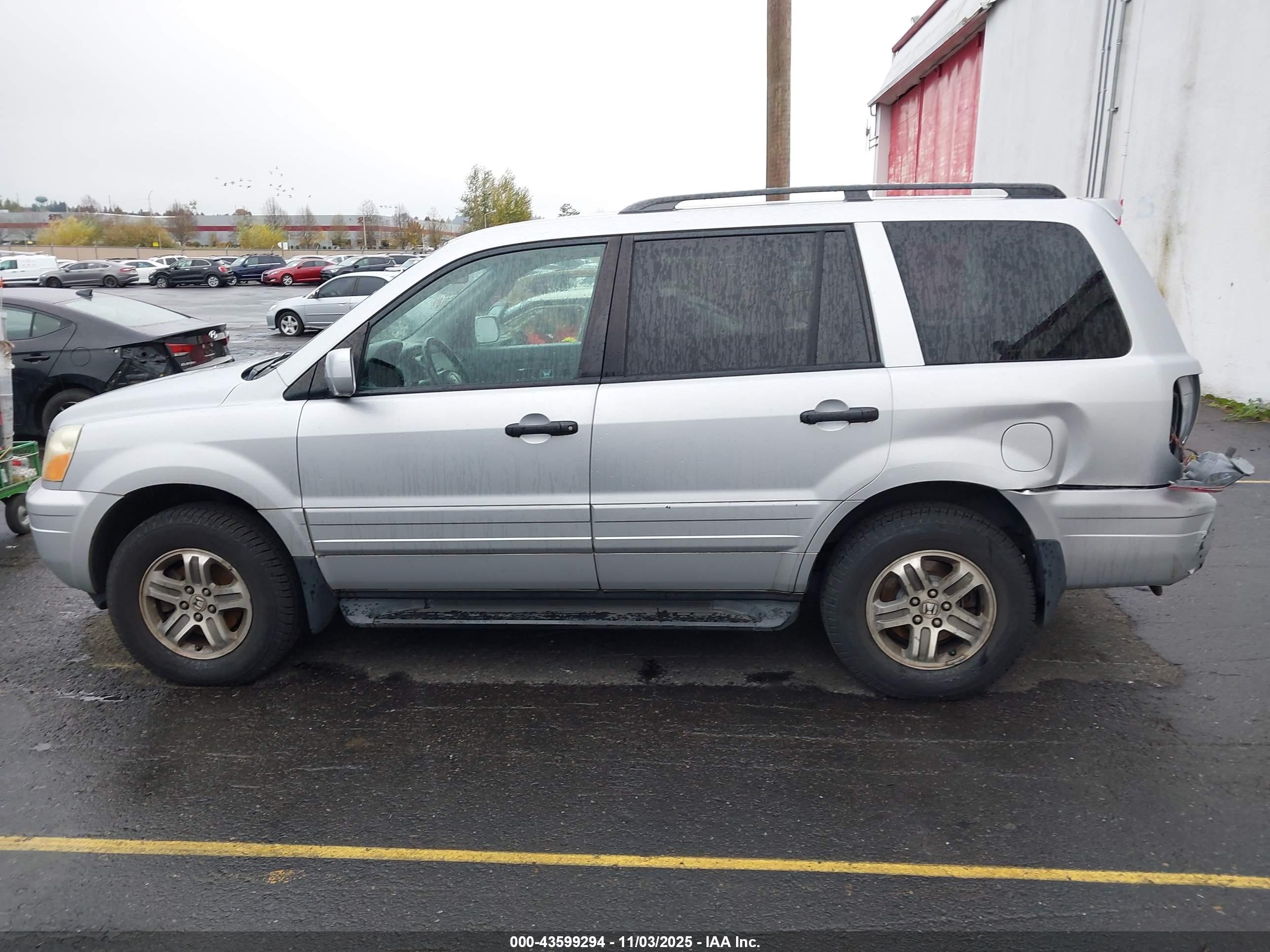 2004 Honda Pilot Ex-l Silver vin: 2HKYF18674H564799