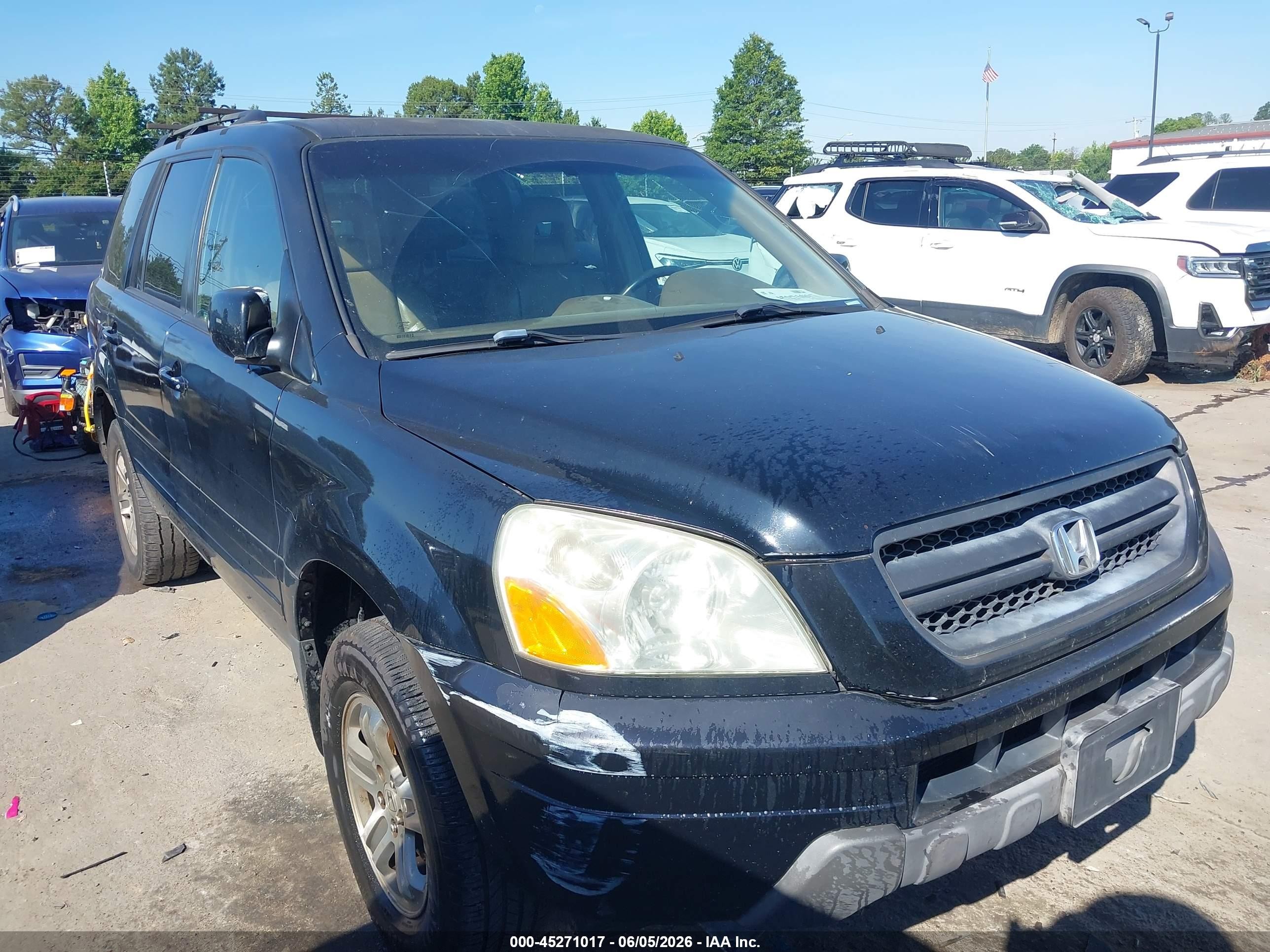 2004 Honda Pilot Ex-l Black vin: 2HKYF18674H569811