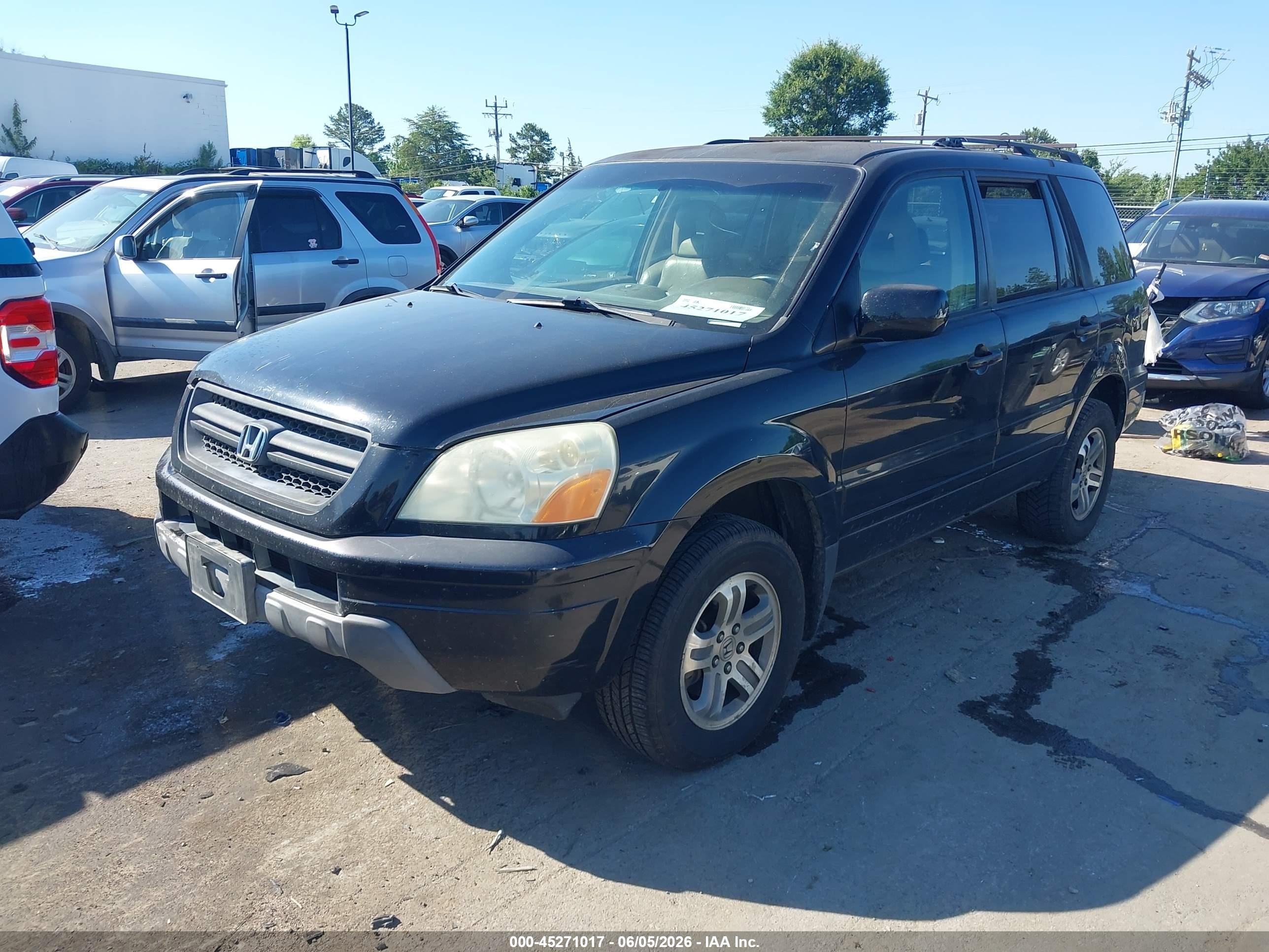 2004 Honda Pilot Ex-l Black vin: 2HKYF18674H569811