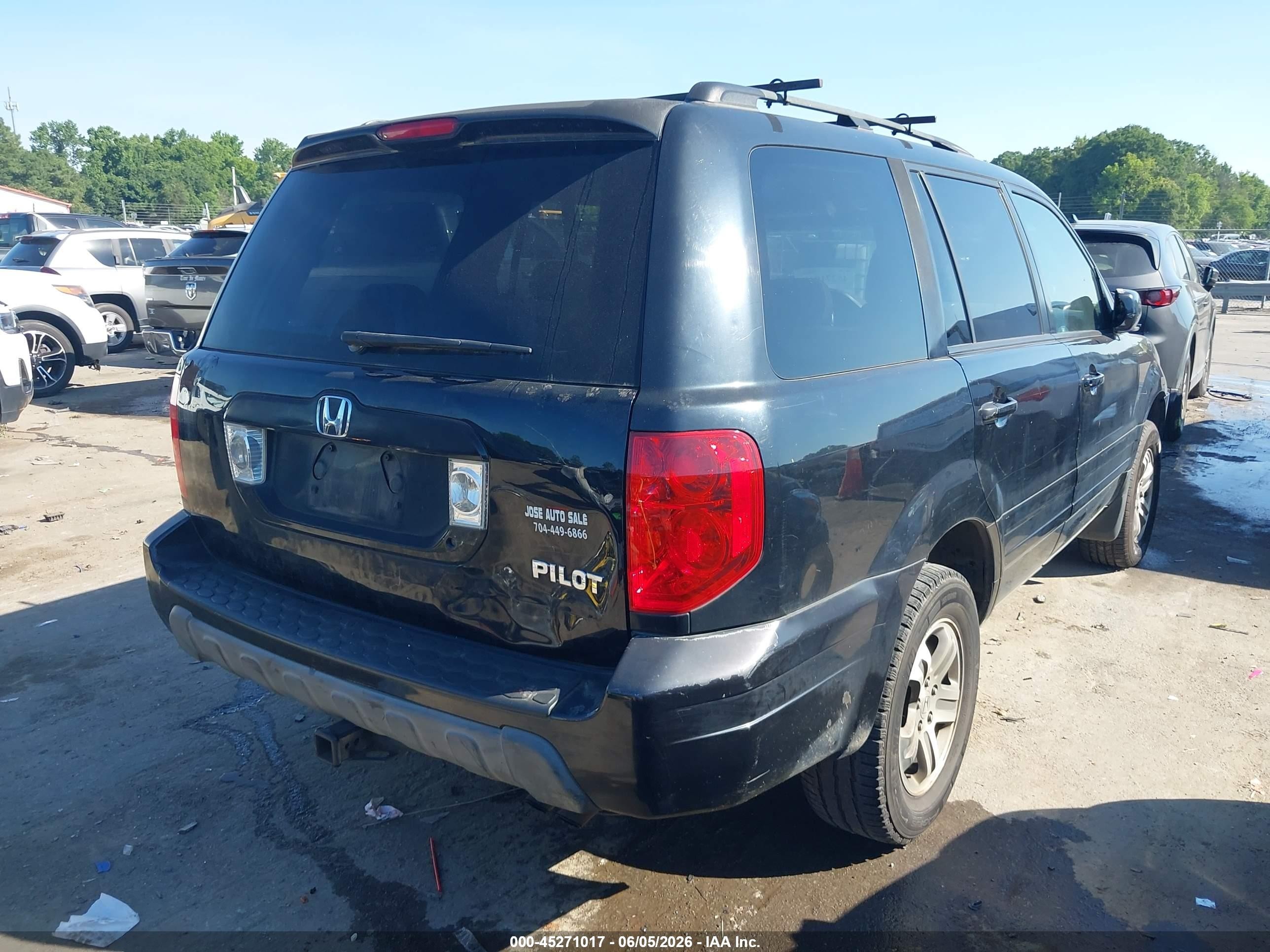 2004 Honda Pilot Ex-l Black vin: 2HKYF18674H569811