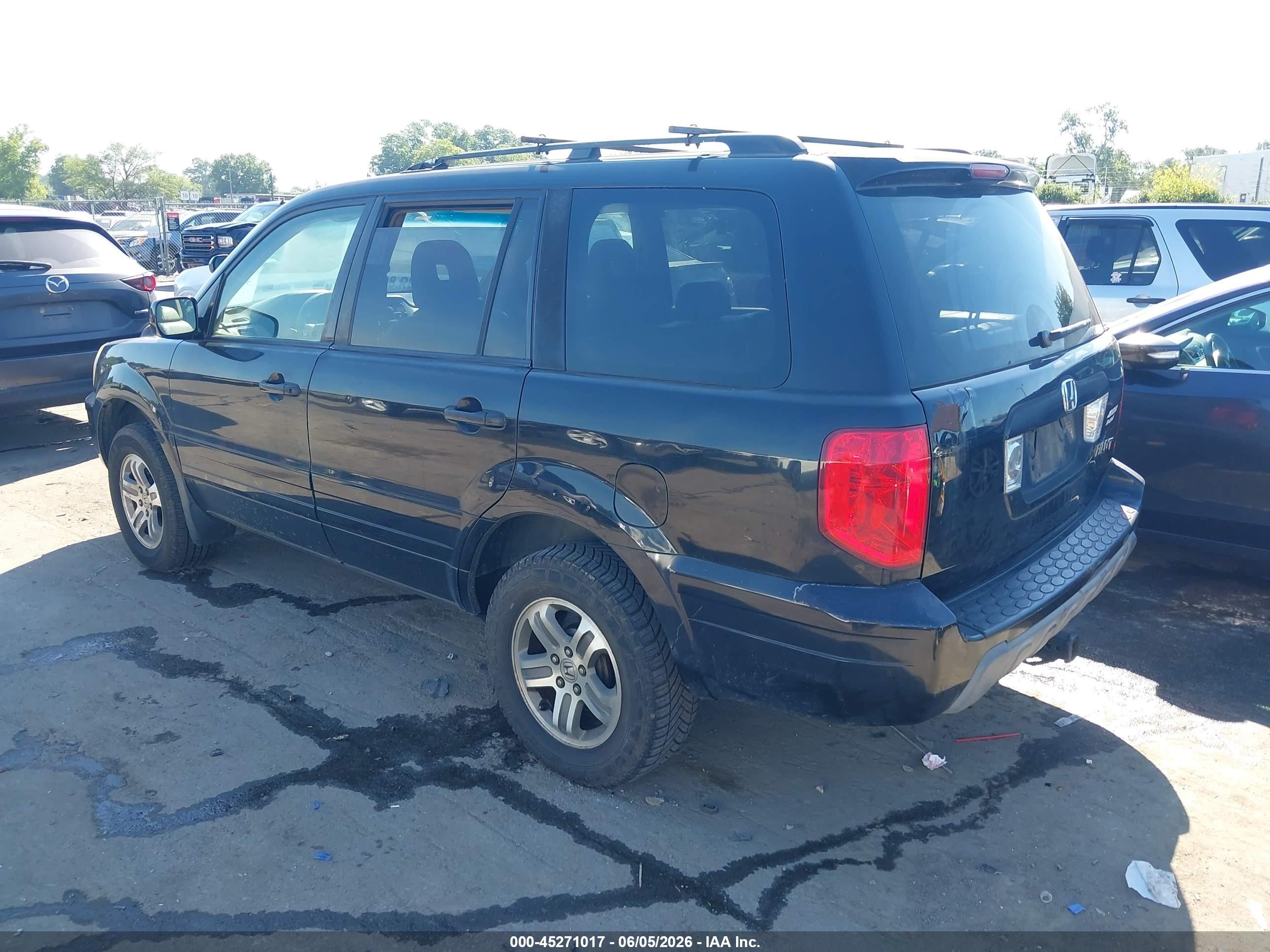 2004 Honda Pilot Ex-l Black vin: 2HKYF18674H569811