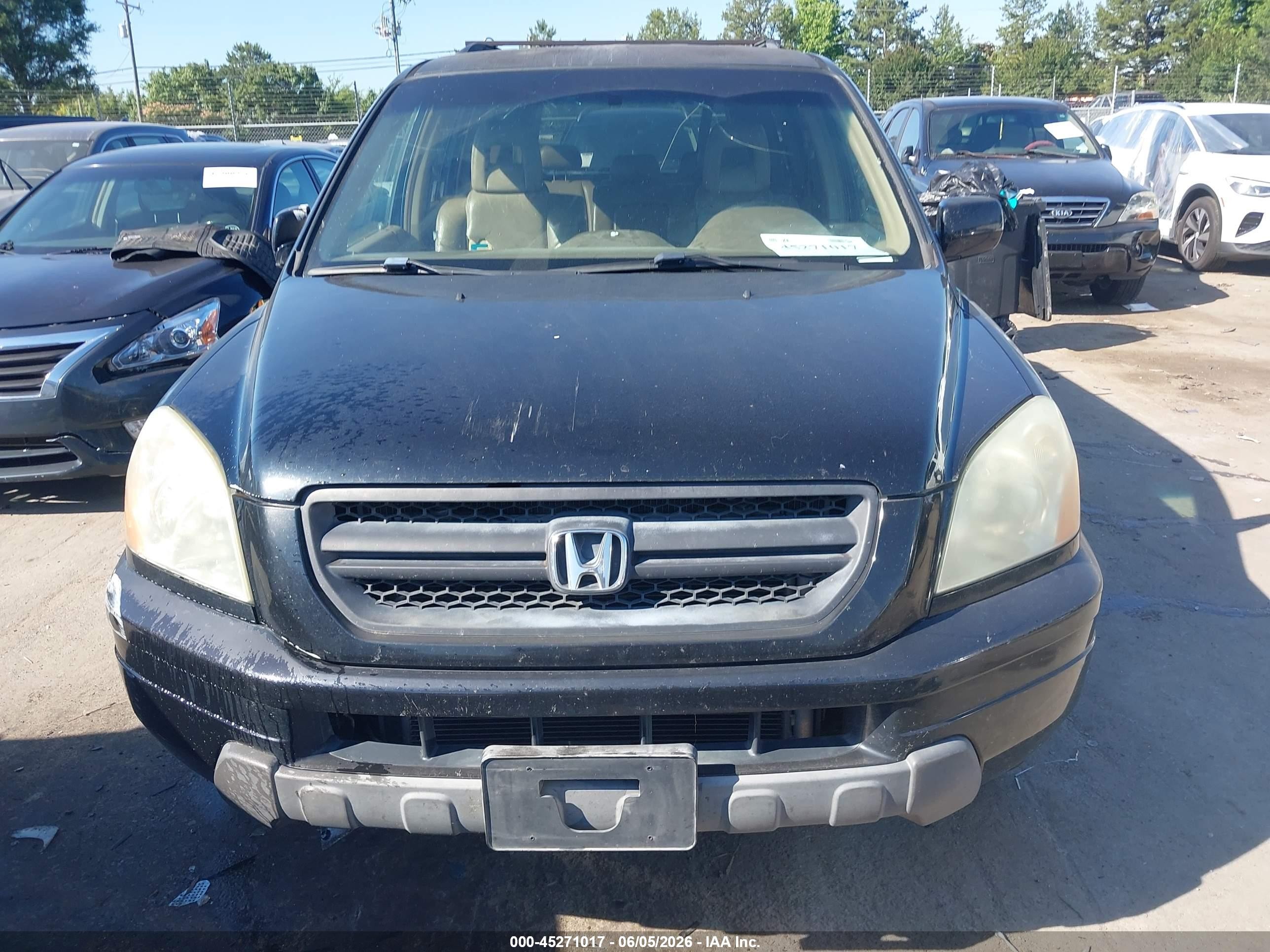 2004 Honda Pilot Ex-l Black vin: 2HKYF18674H569811