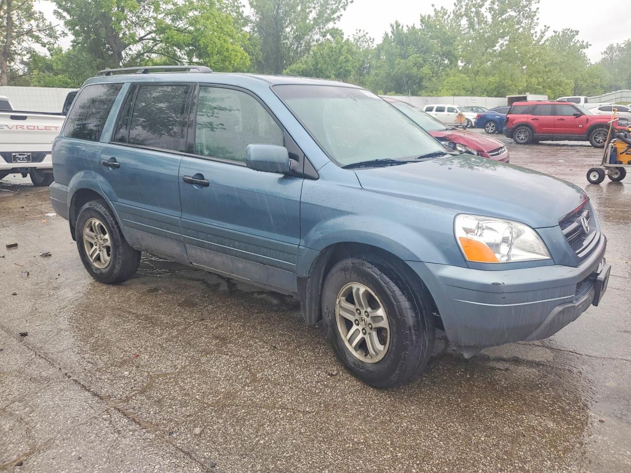 2005 Honda Pilot Exl Blue vin: 2HKYF18675H517953
