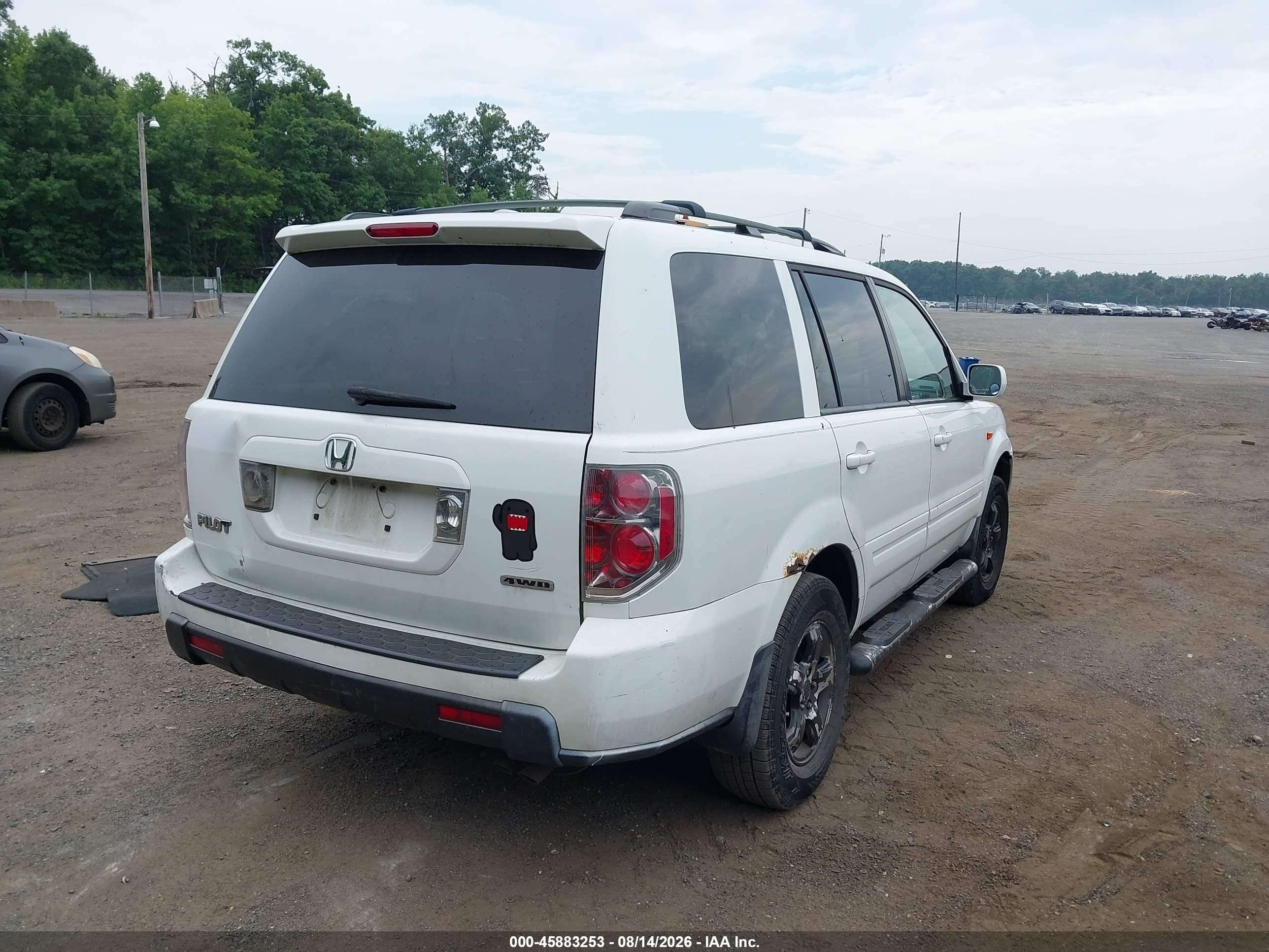2006 Honda Pilot Ex-l White vin: 2HKYF18676H537881