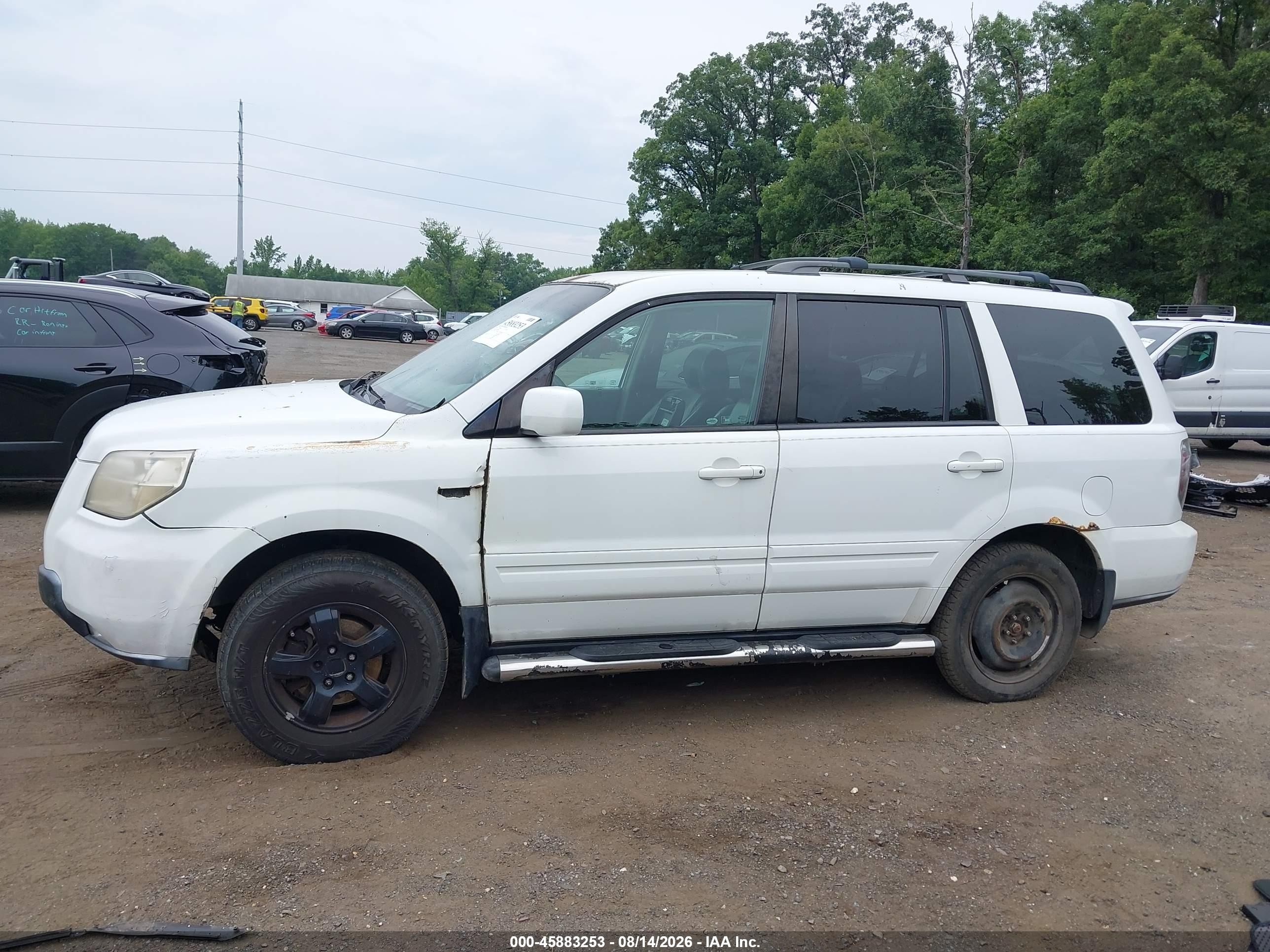 2006 Honda Pilot Ex-l White vin: 2HKYF18676H537881