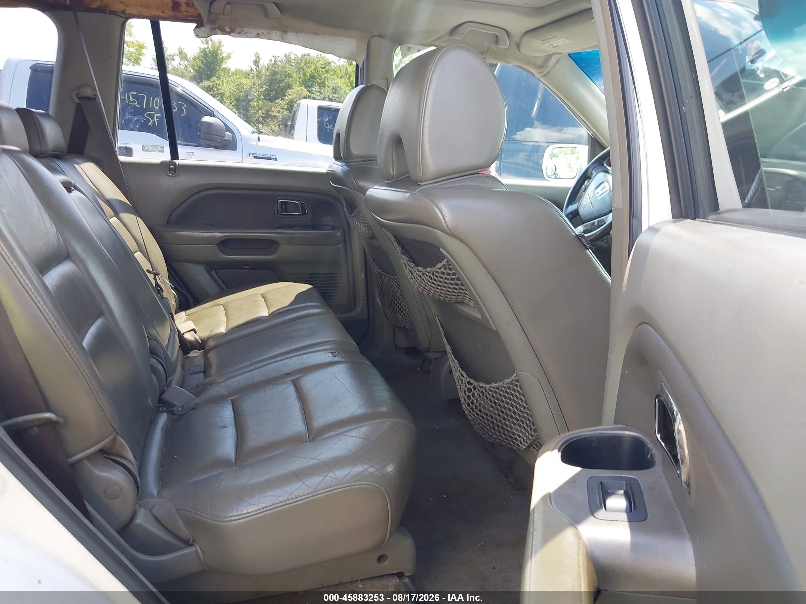 2006 Honda Pilot Ex-l White vin: 2HKYF18676H537881