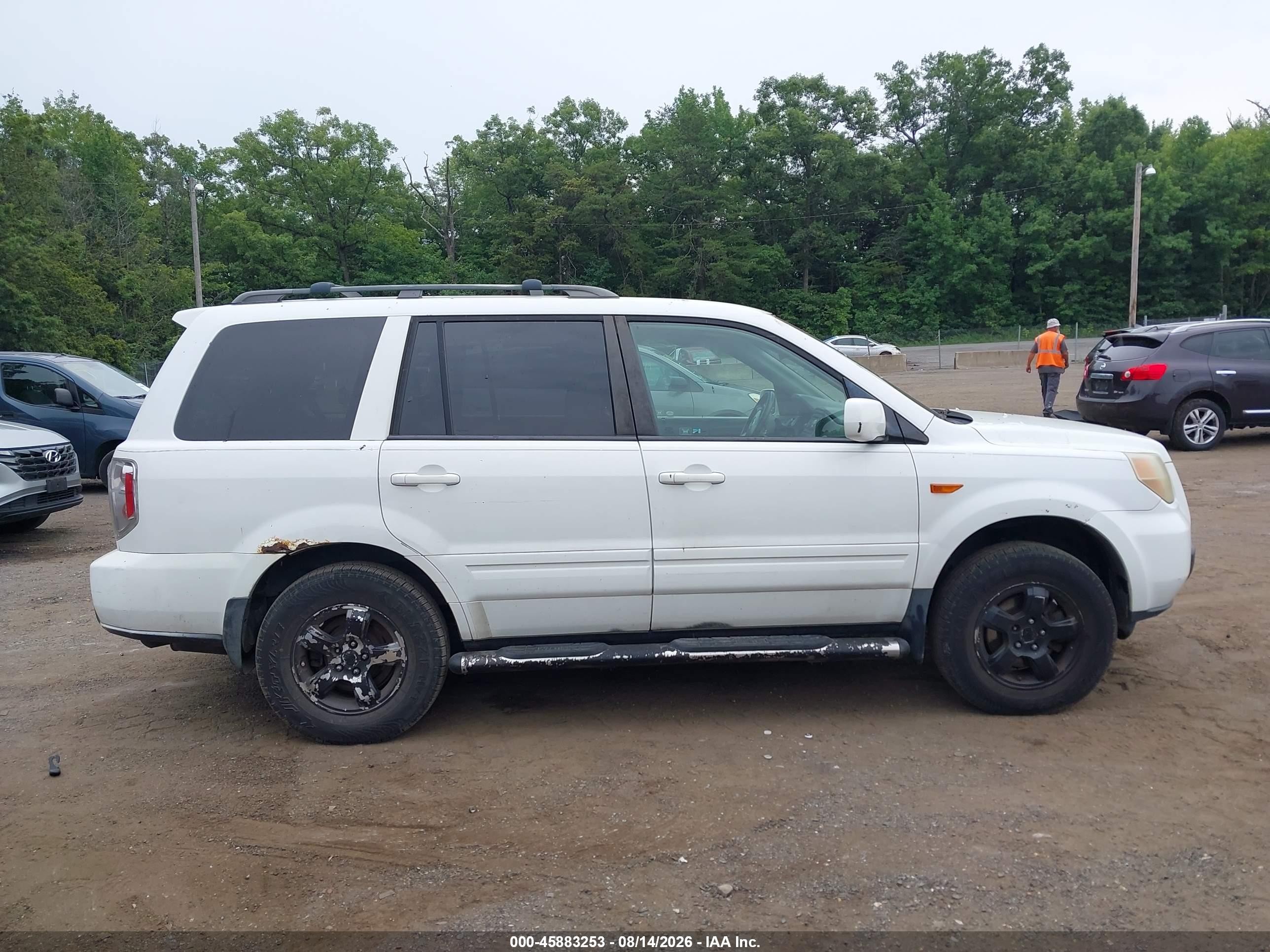 2006 Honda Pilot Ex-l White vin: 2HKYF18676H537881