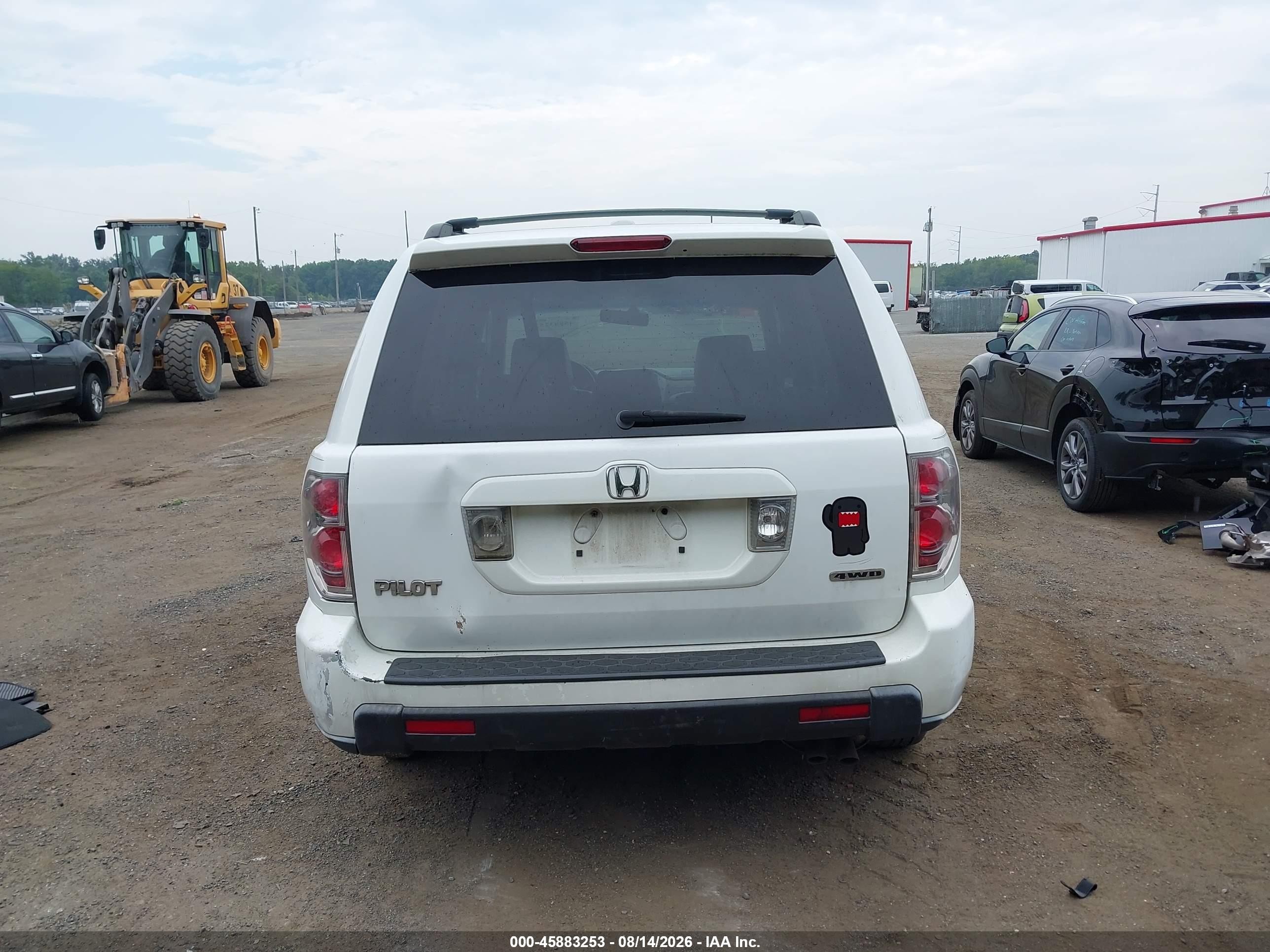 2006 Honda Pilot Ex-l White vin: 2HKYF18676H537881
