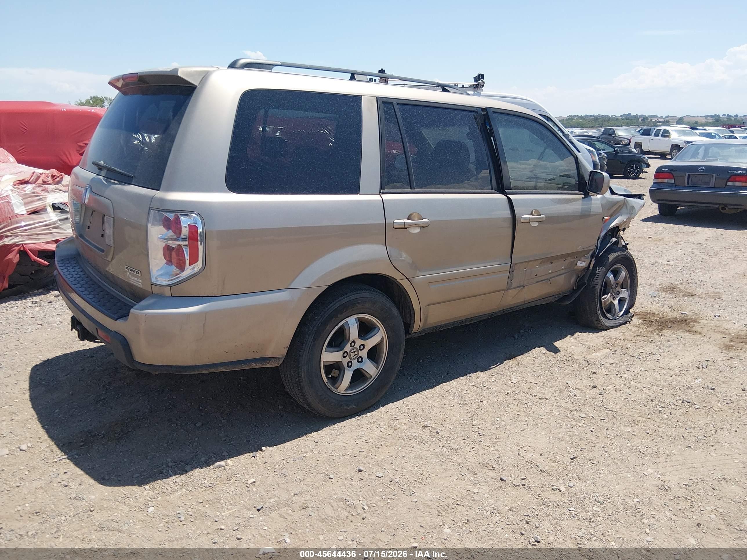 2006 Honda Pilot Ex-l Tan vin: 2HKYF18676H558861