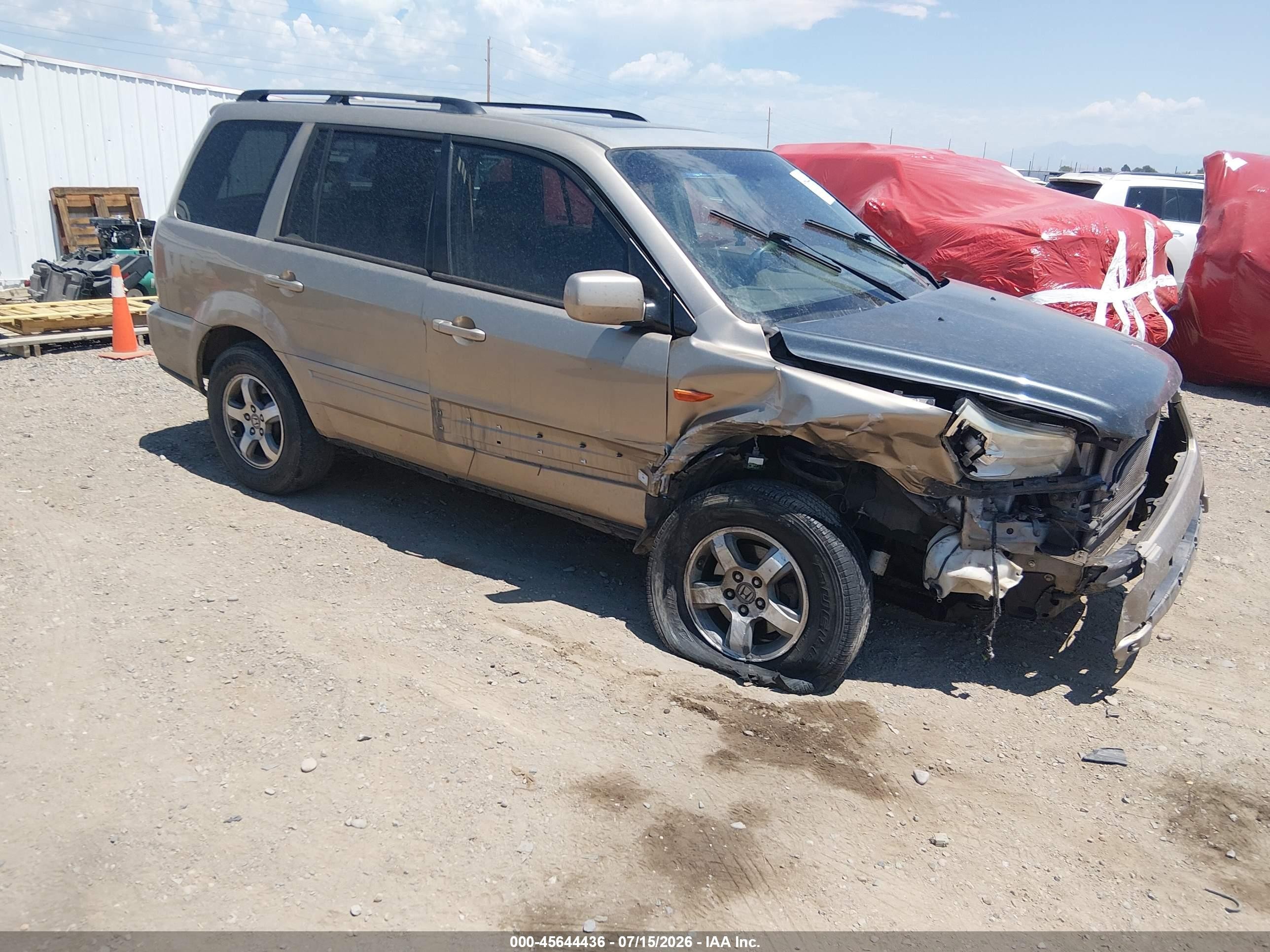 2006 Honda Pilot Ex-l Tan vin: 2HKYF18676H558861