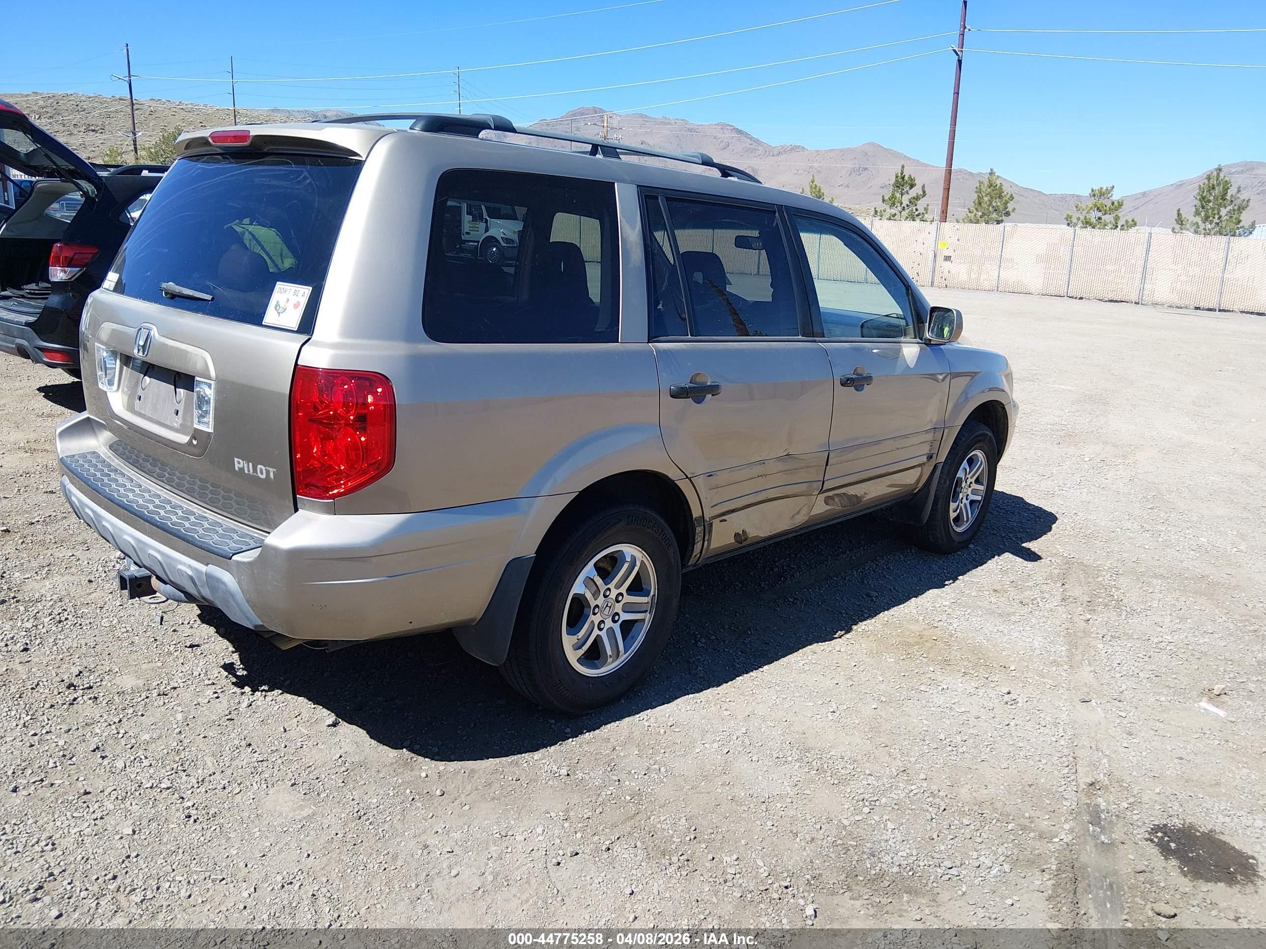 2003 Honda Pilot Ex-l Gold vin: 2HKYF18683H554720