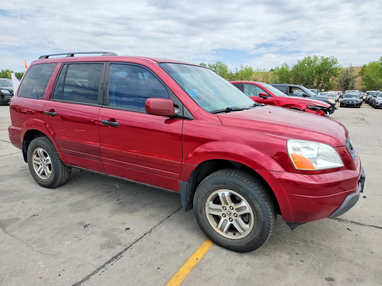 2003 Honda Pilot Exl Red vin: 2HKYF18683H595462