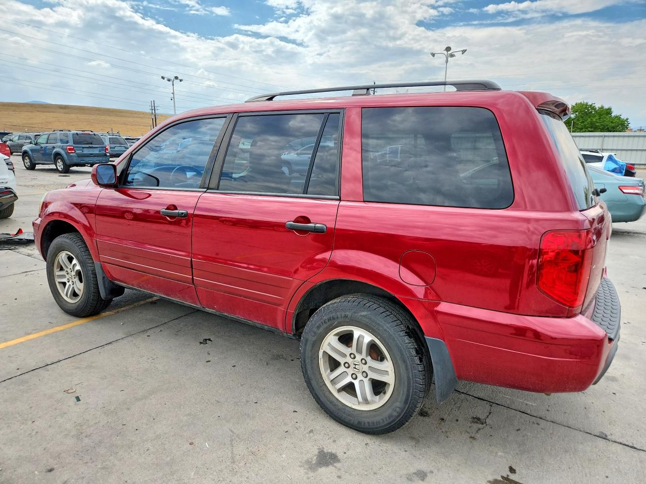 2003 Honda Pilot Exl Red vin: 2HKYF18683H595462