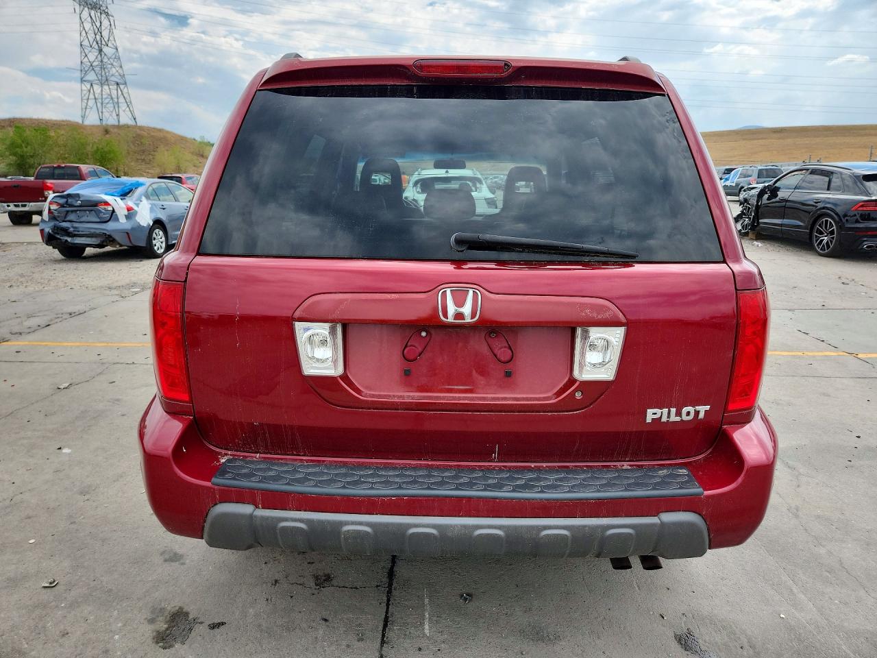 2003 Honda Pilot Exl Red vin: 2HKYF18683H595462