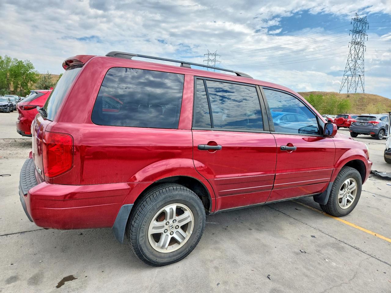 2003 Honda Pilot Exl Red vin: 2HKYF18683H595462