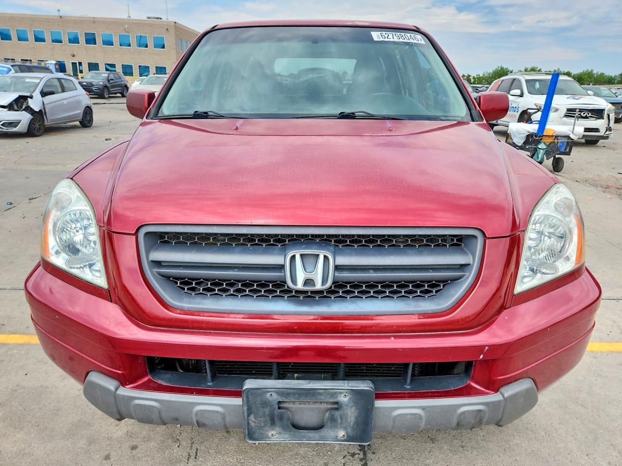 2003 Honda Pilot Exl Red vin: 2HKYF18683H595462
