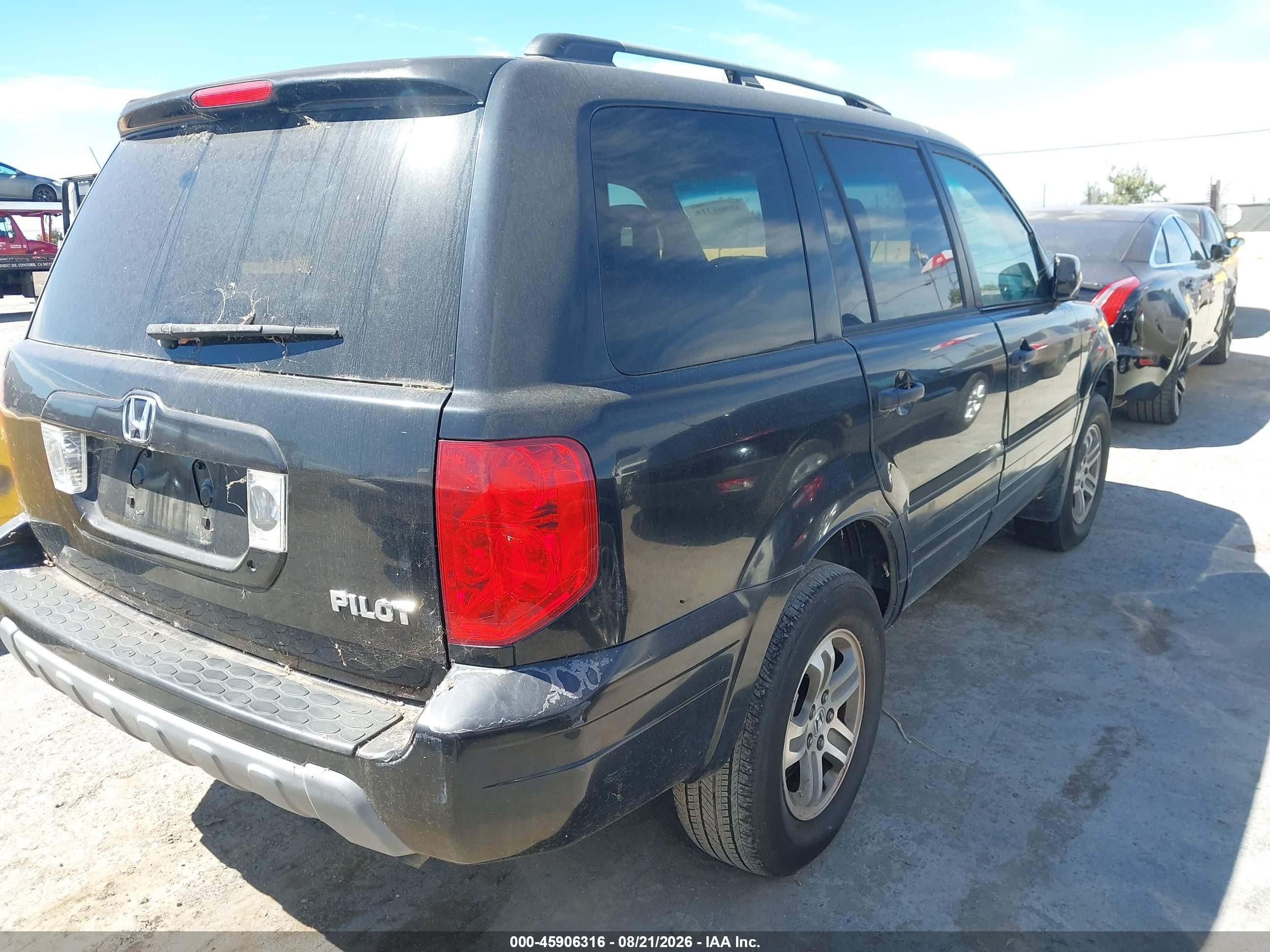 2003 Honda Pilot Exl Black vin: 2HKYF18683H618674