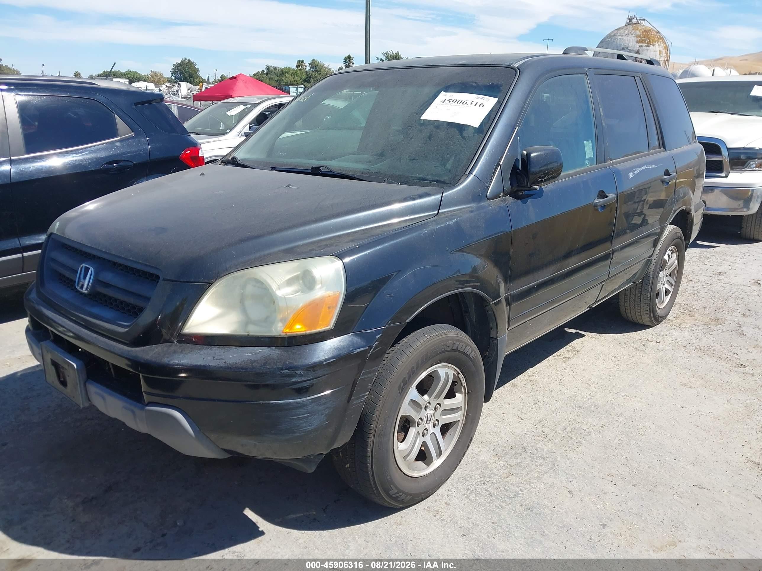 2003 Honda Pilot Exl Black vin: 2HKYF18683H618674