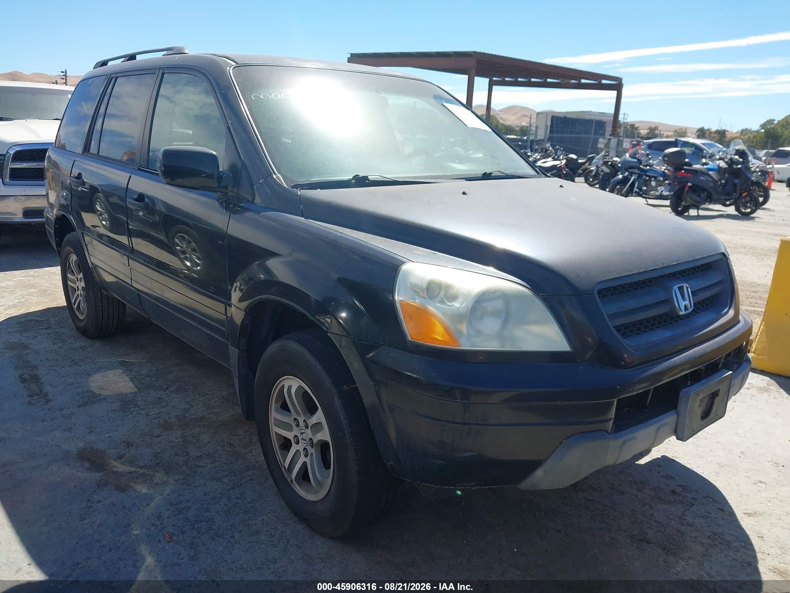 2003 Honda Pilot Exl Black vin: 2HKYF18683H618674