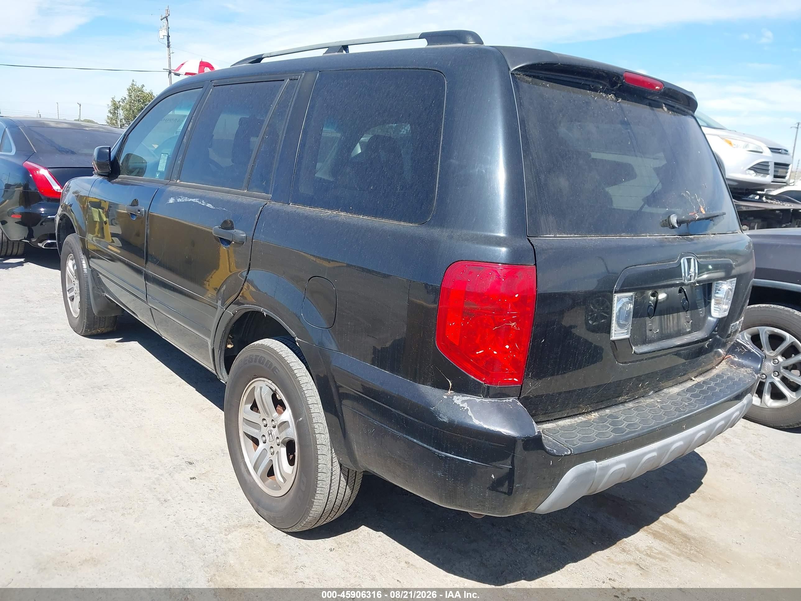 2003 Honda Pilot Exl Black vin: 2HKYF18683H618674