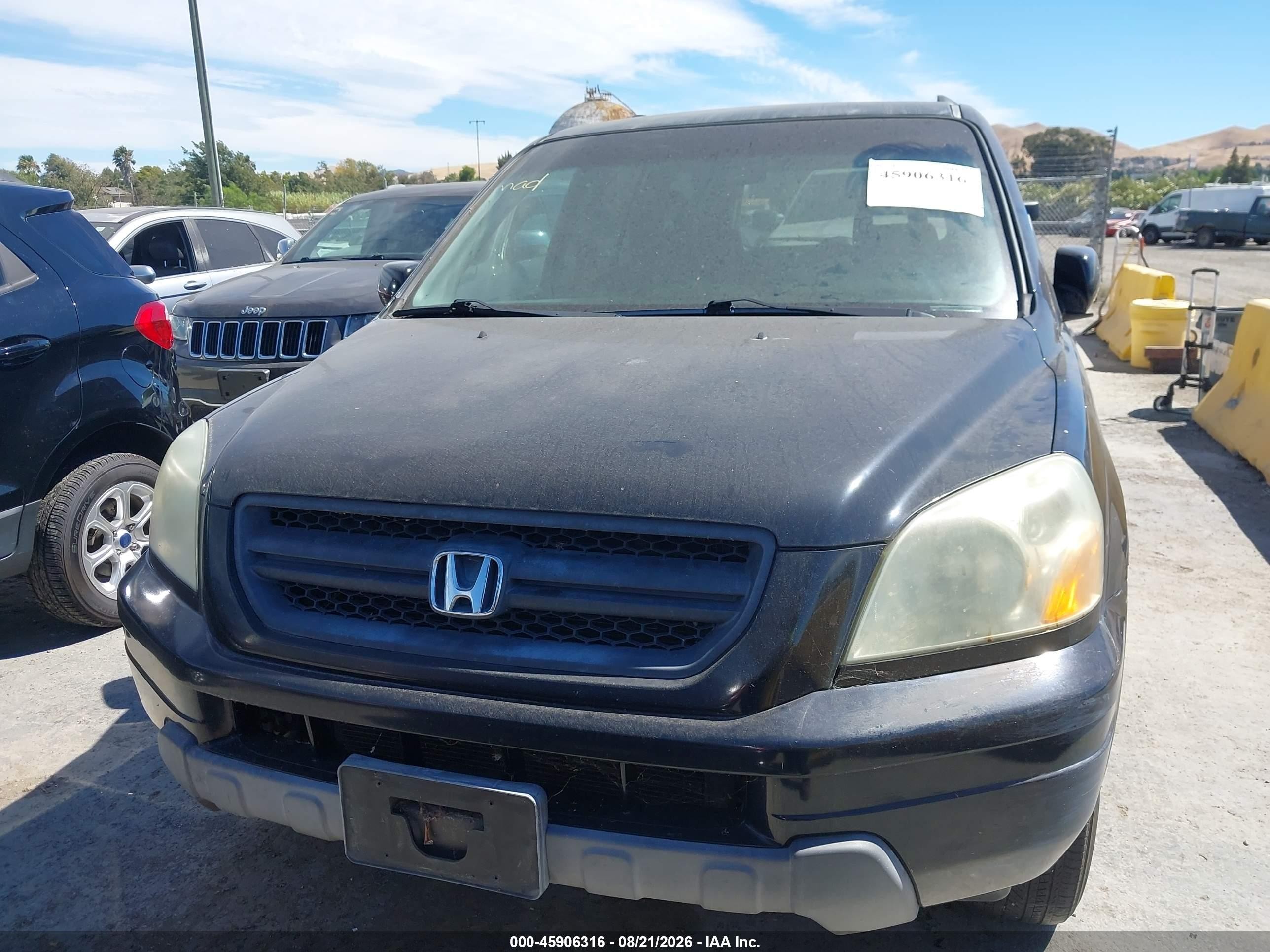 2003 Honda Pilot Exl Black vin: 2HKYF18683H618674