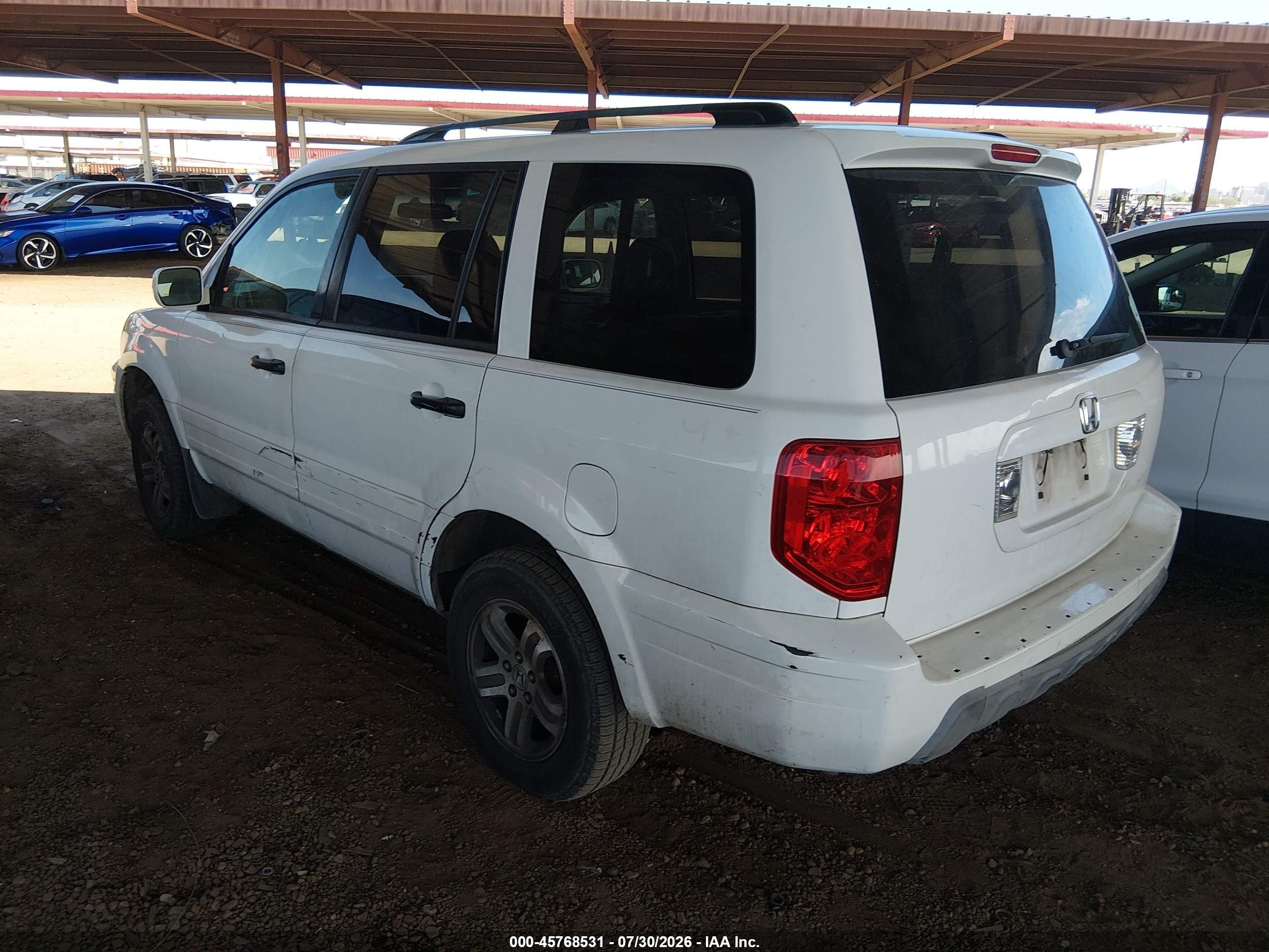 2004 Honda Pilot Ex-l White vin: 2HKYF18684H506362