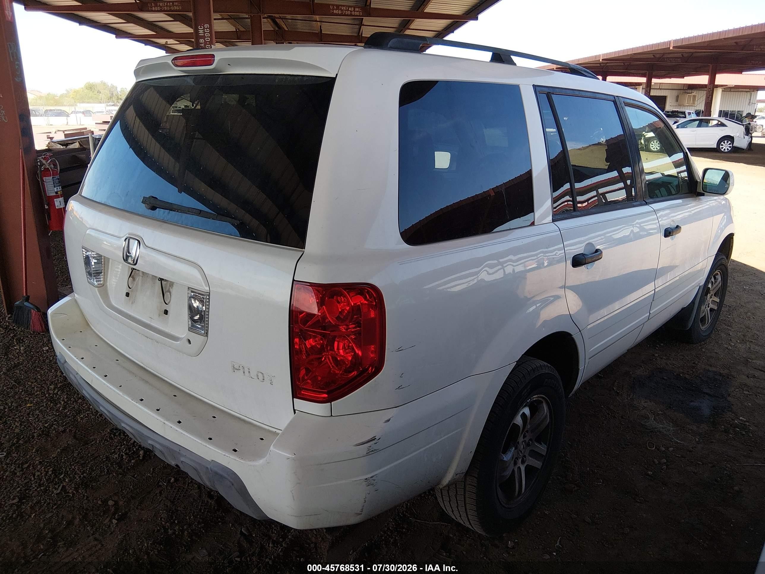2004 Honda Pilot Ex-l White vin: 2HKYF18684H506362