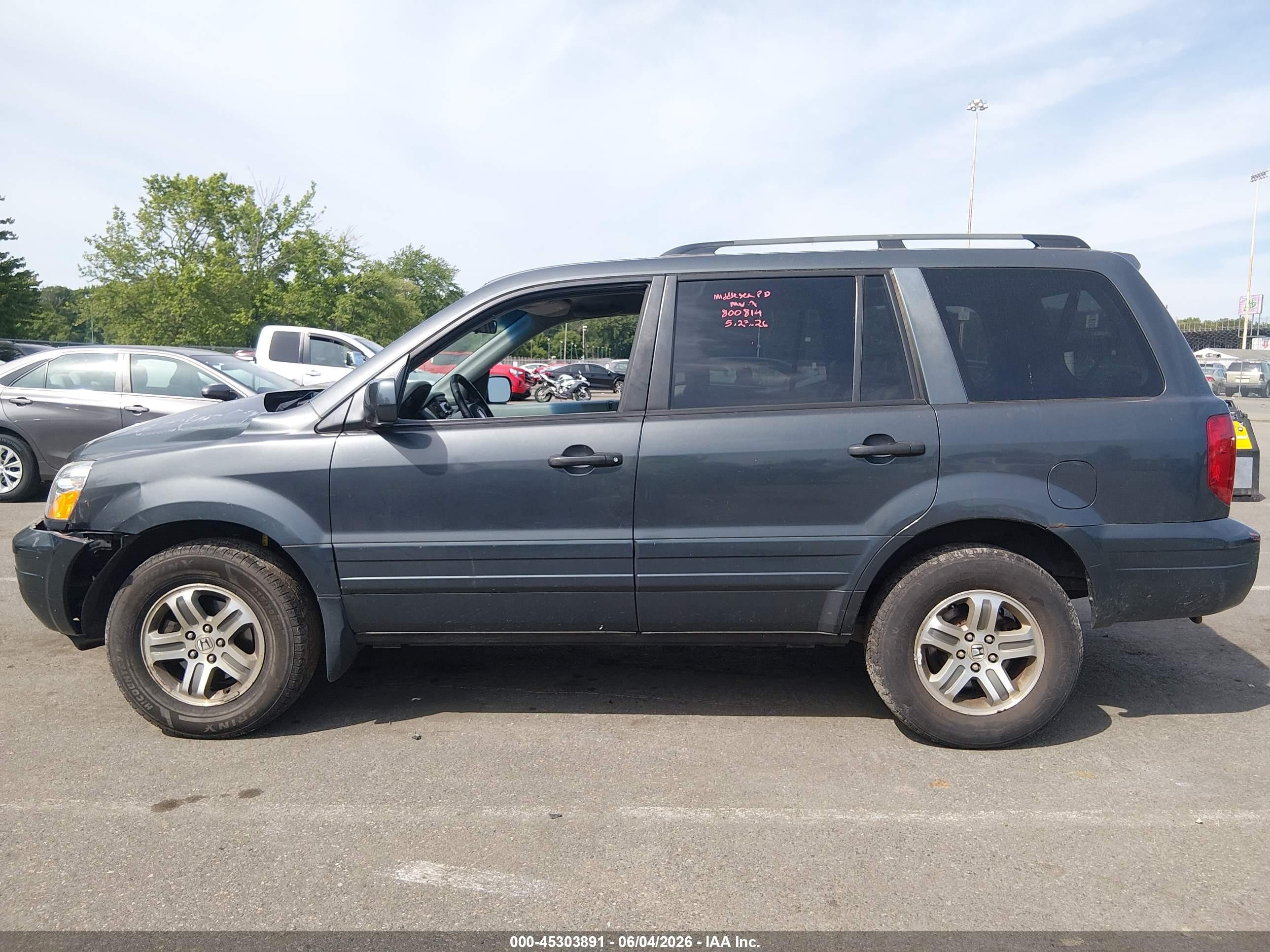 2004 Honda Pilot Ex-l Gray vin: 2HKYF18684H548627