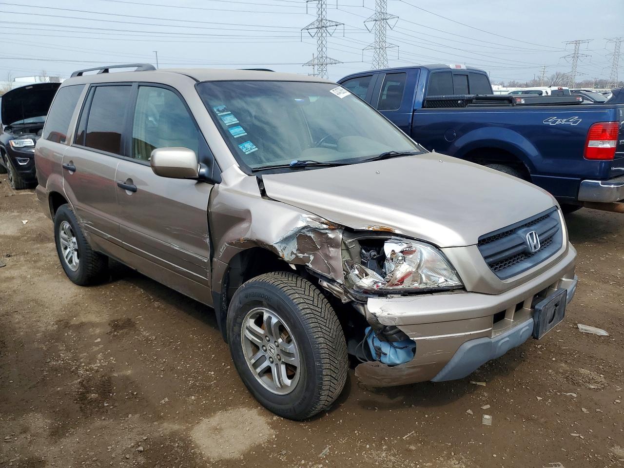 2004 Honda Pilot Exl Gold vin: 2HKYF18684H607367