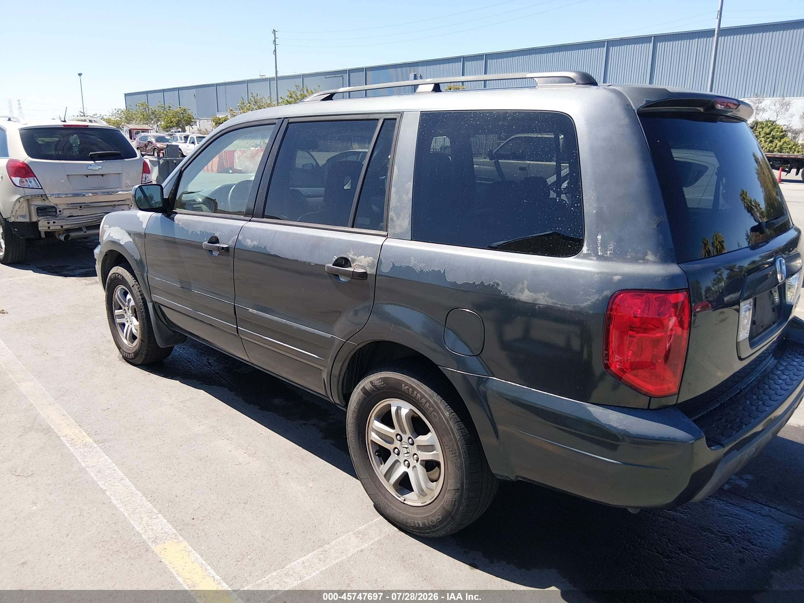 2005 Honda Pilot Ex-l Gray vin: 2HKYF18685H548905