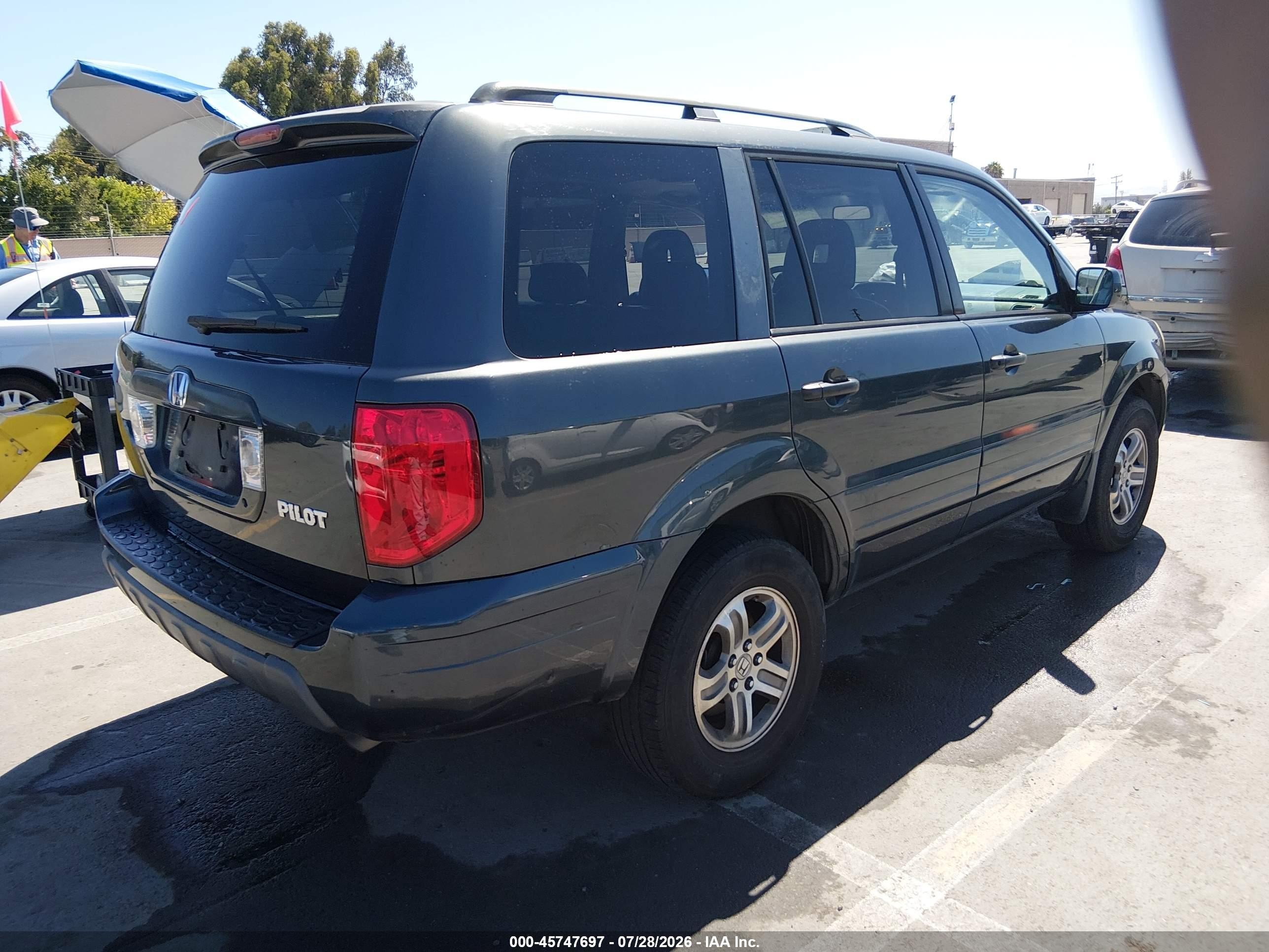2005 Honda Pilot Ex-l Gray vin: 2HKYF18685H548905
