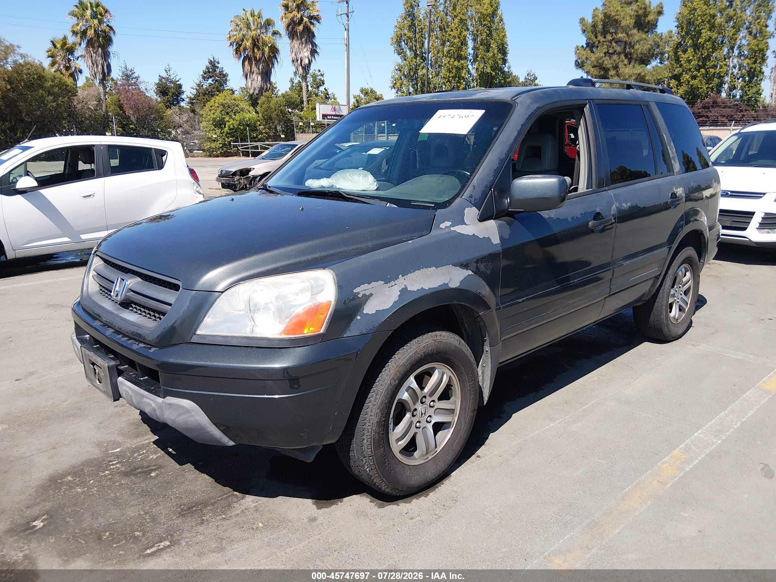 2005 Honda Pilot Ex-l Gray vin: 2HKYF18685H548905