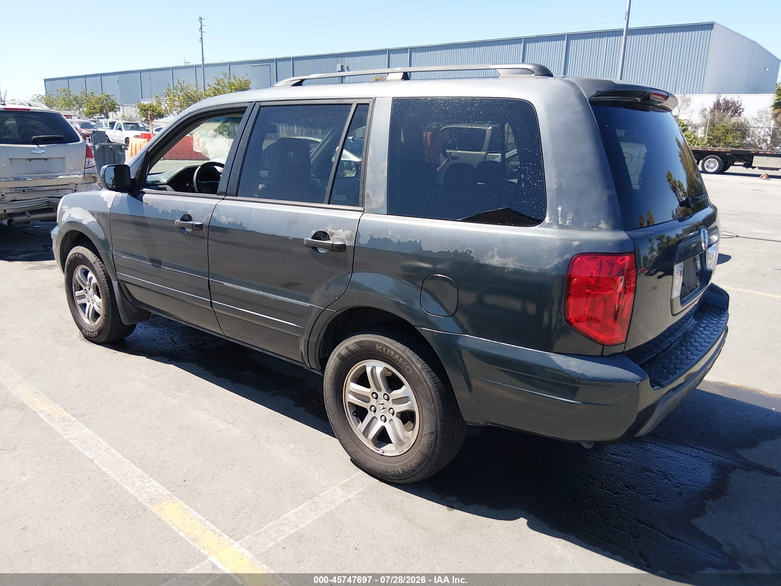 2005 Honda Pilot Ex-l Gray vin: 2HKYF18685H548905