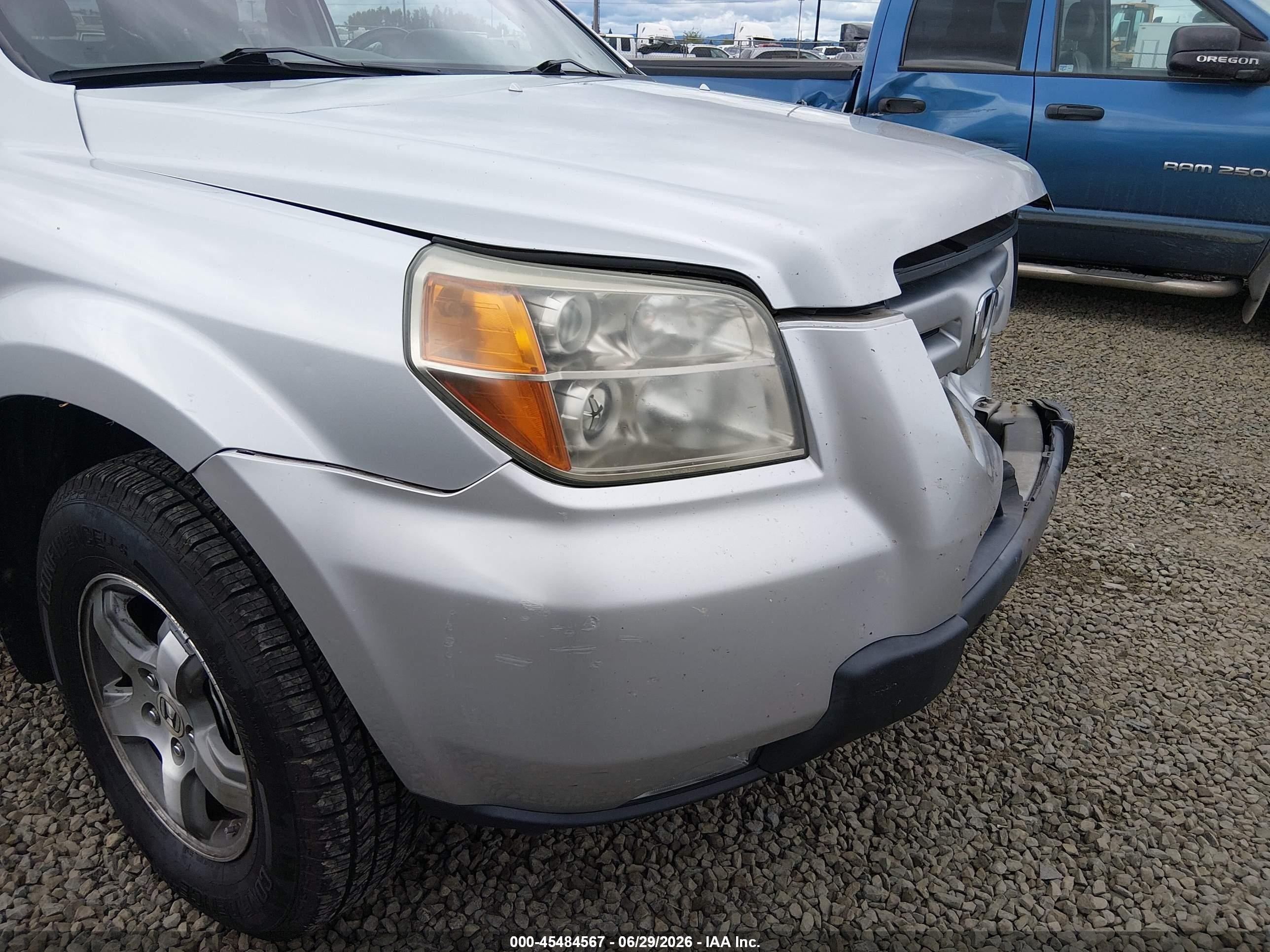 2006 Honda Pilot Ex-l Silver vin: 2HKYF18686H535931