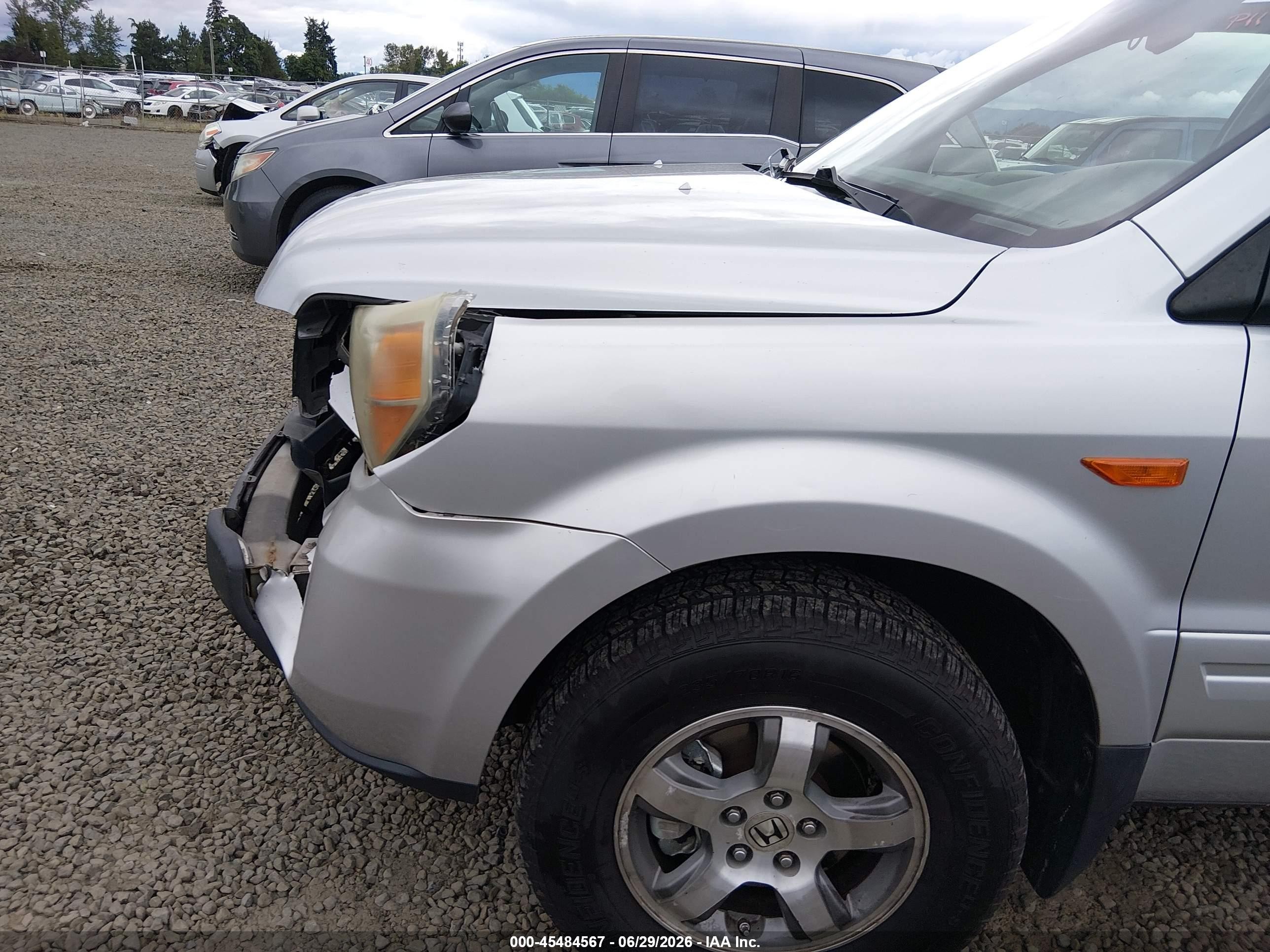 2006 Honda Pilot Ex-l Silver vin: 2HKYF18686H535931