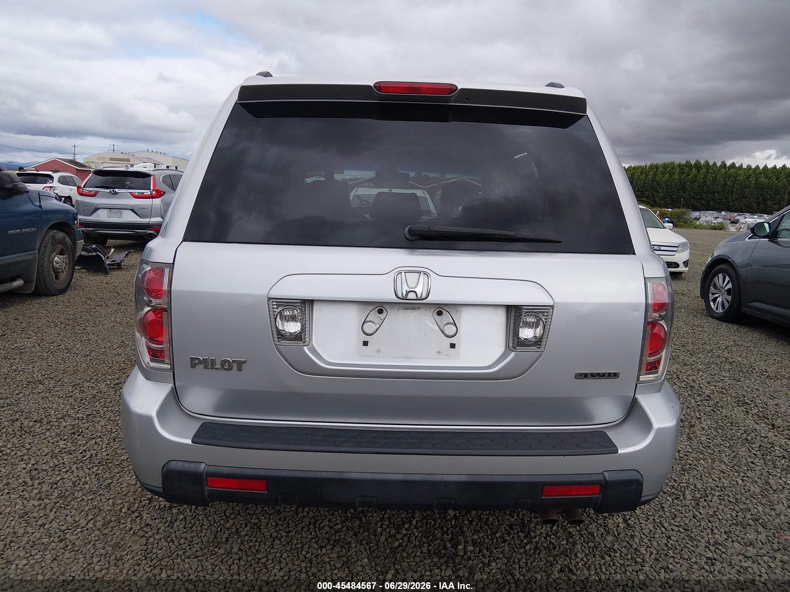 2006 Honda Pilot Ex-l Silver vin: 2HKYF18686H535931